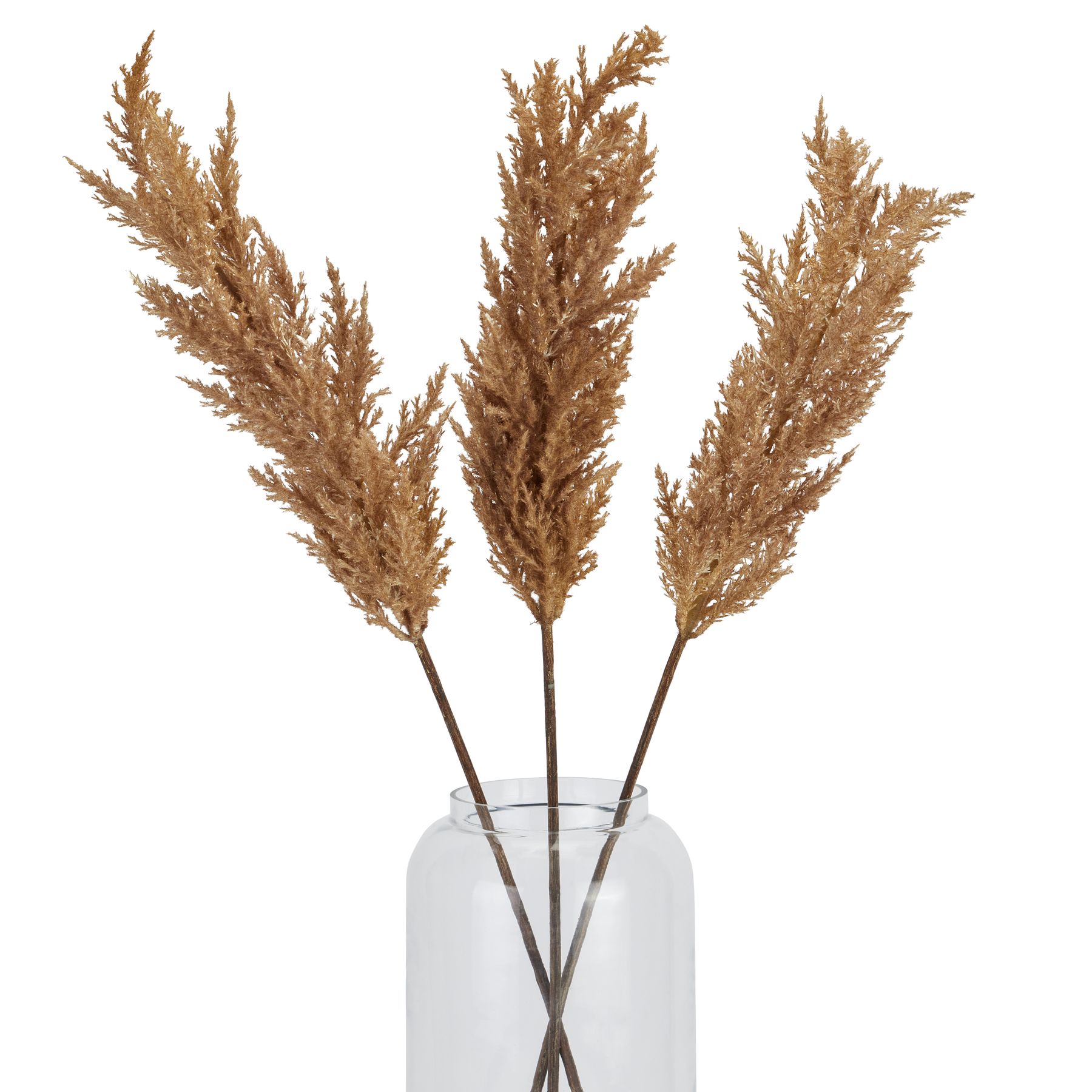 Taupe Faux Dried Pampas Grass Stem - Image 5