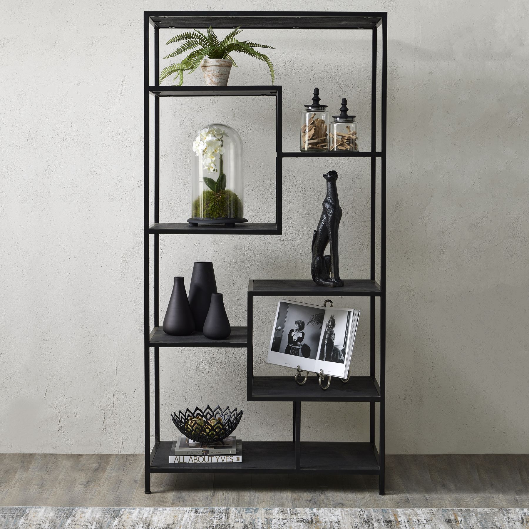Large Black Multi Shelf Unit - Image 4