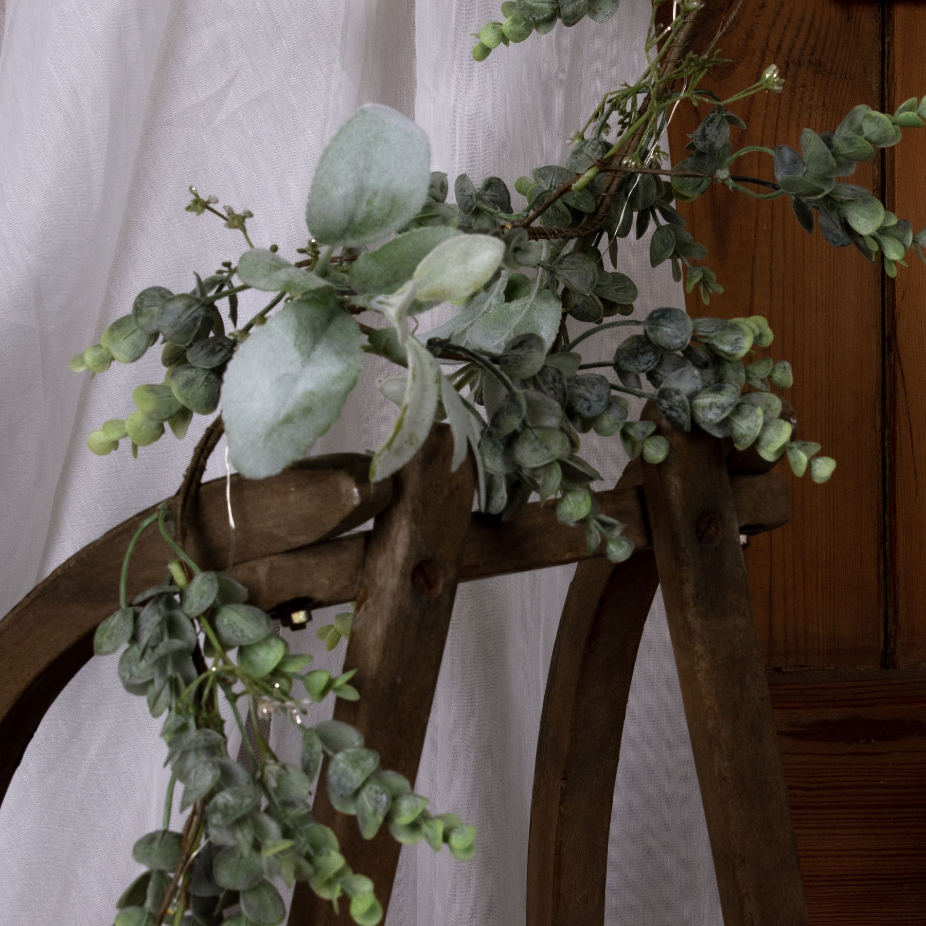 LED Winter Garland With Eucalyptus And Lambs Ear - Image 4