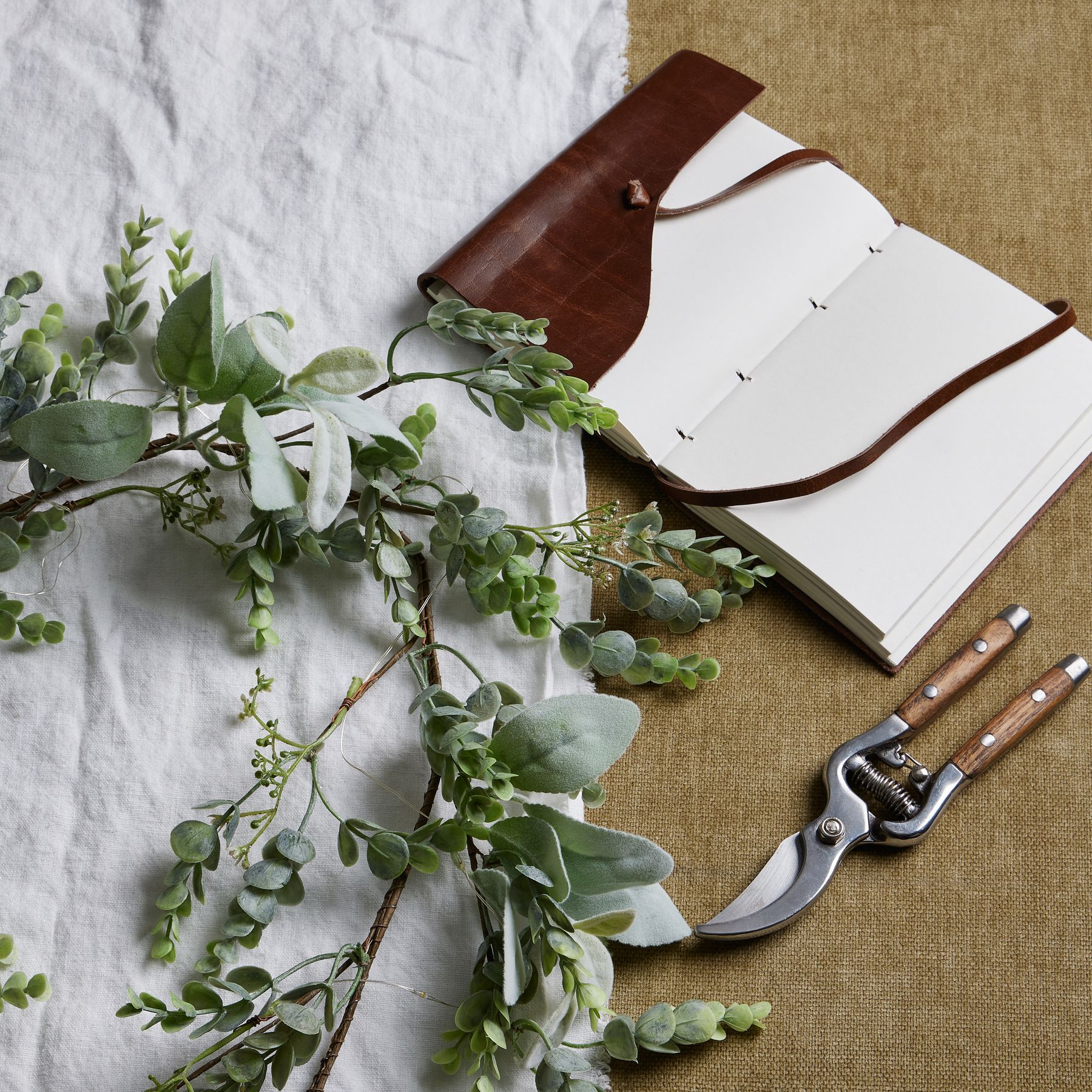 LED Winter Garland With Eucalyptus And Lambs Ear - Image 5