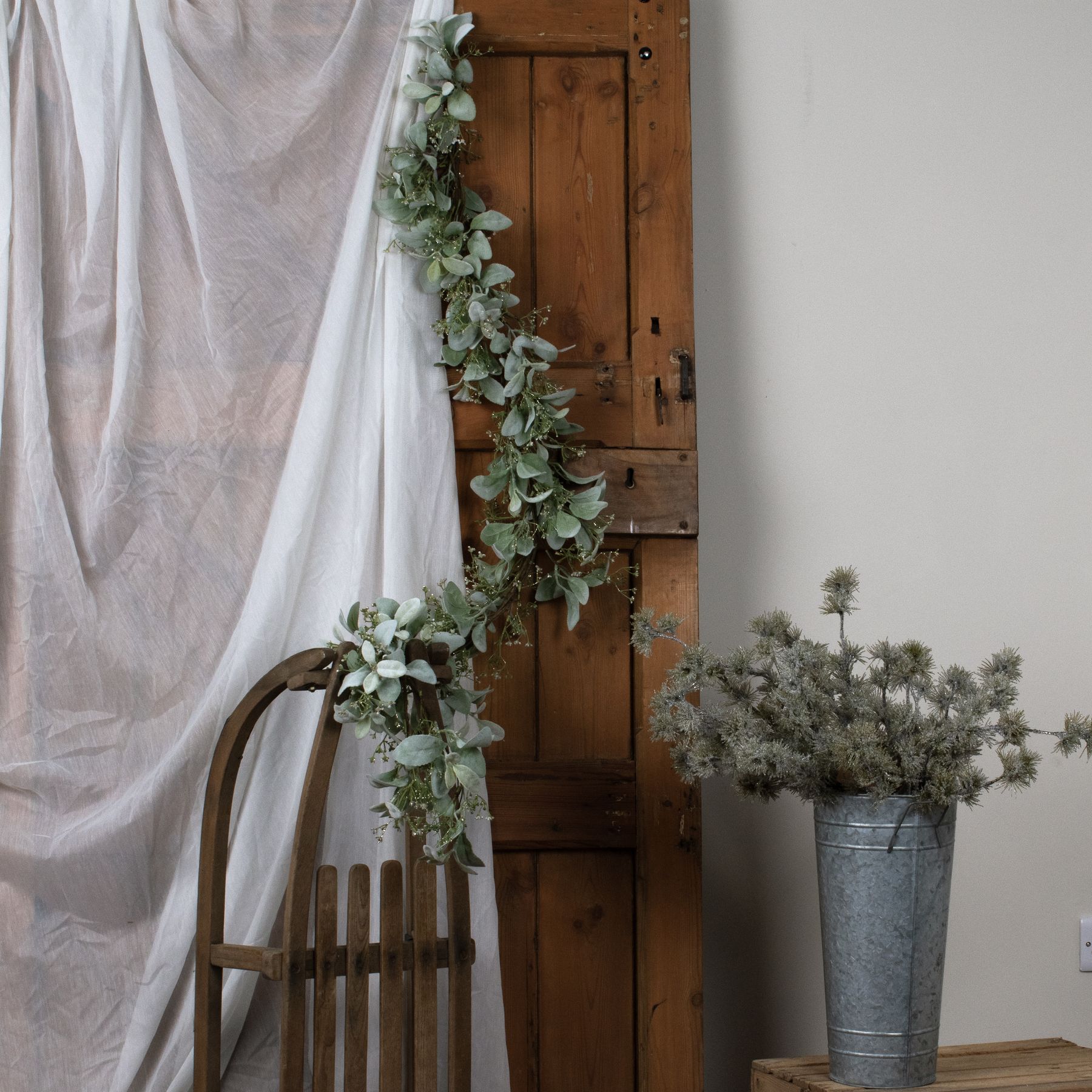 Winter Garland With Lambs Ear And Wax Flower - Image 3