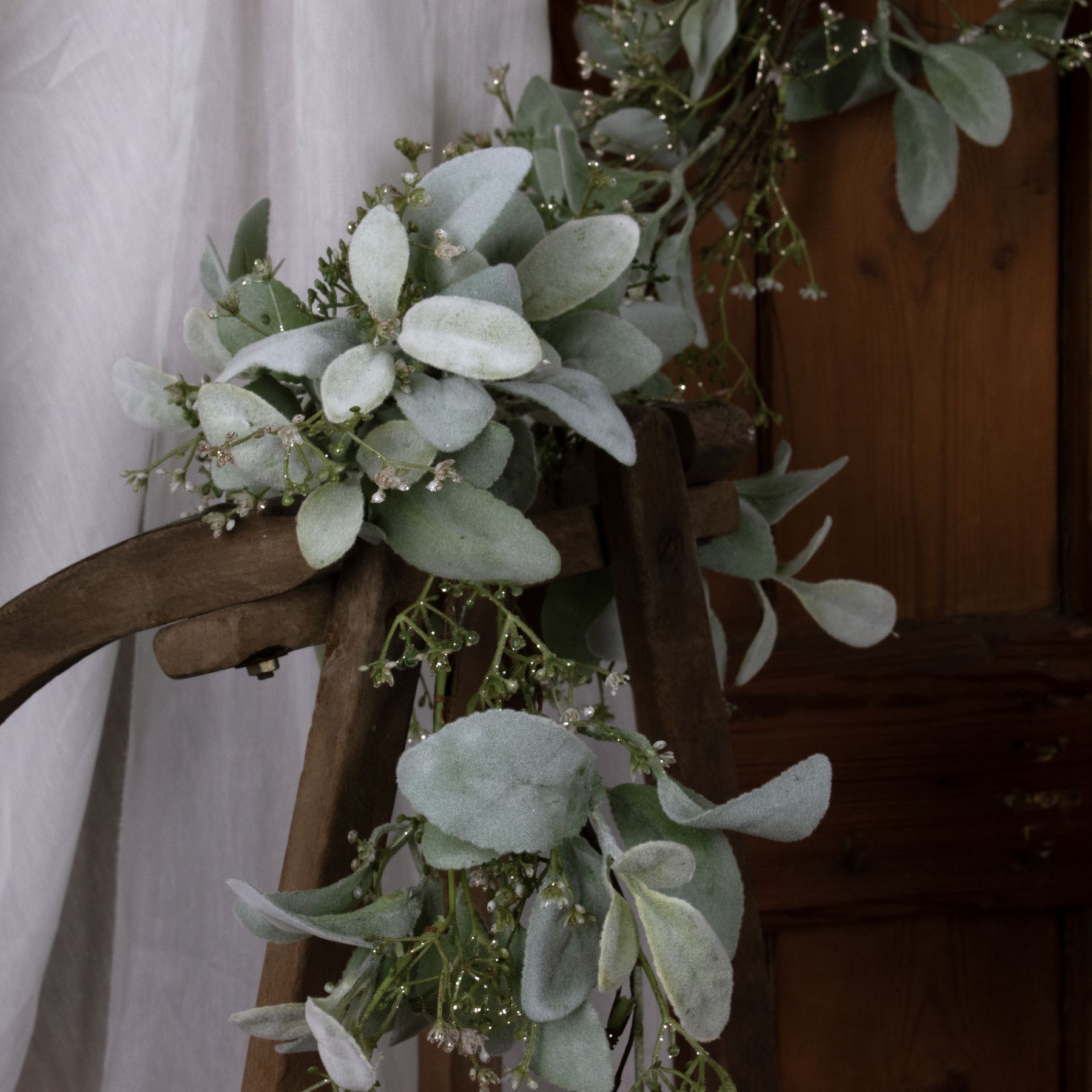 Winter Garland With Lambs Ear And Wax Flower - Image 4