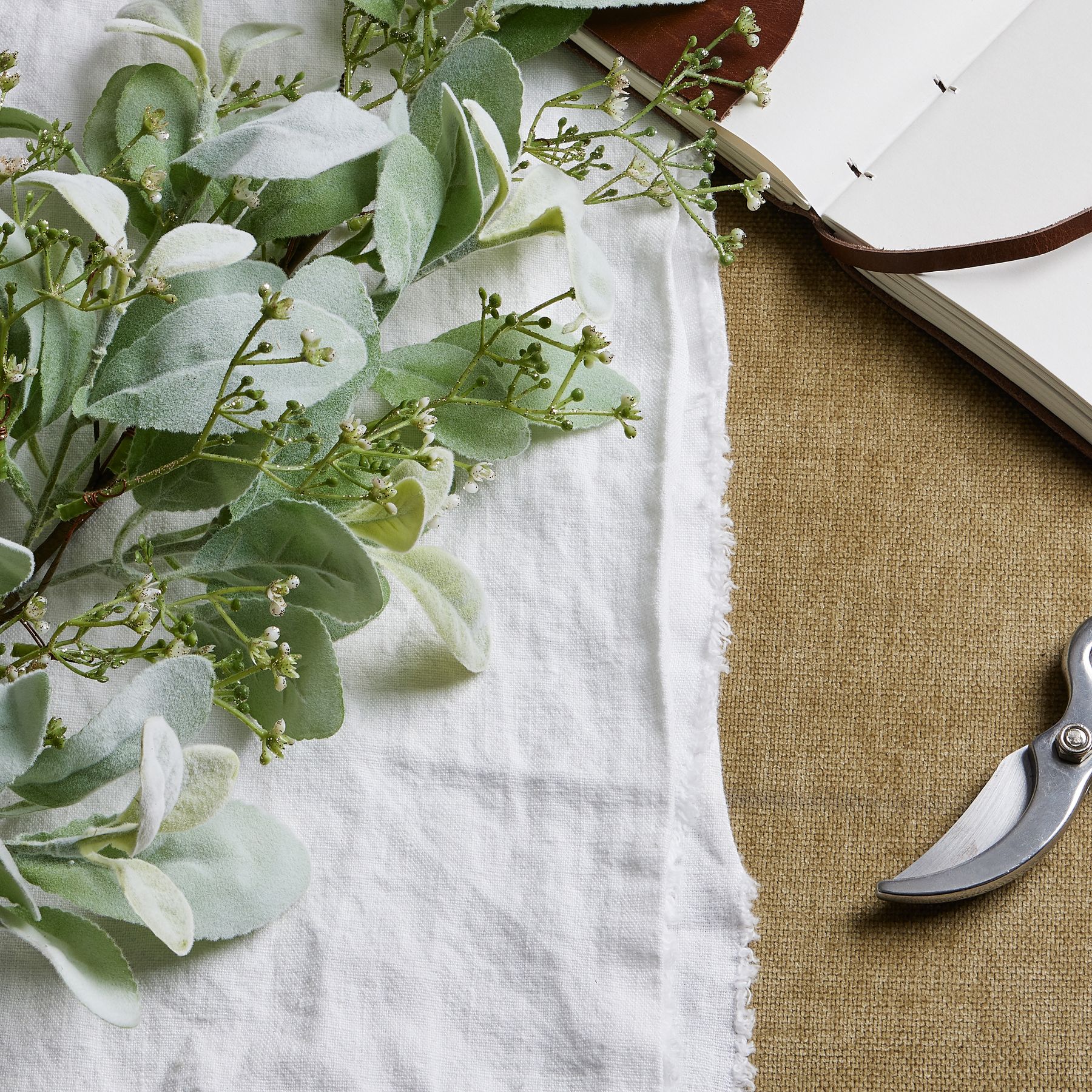 Large Winter Sprig With Lambs Ear And Wax Flower - Image 2