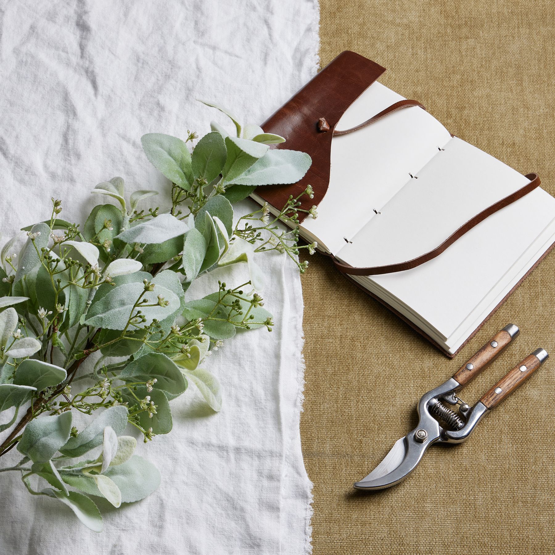 Large Winter Sprig With Lambs Ear And Wax Flower - Image 1