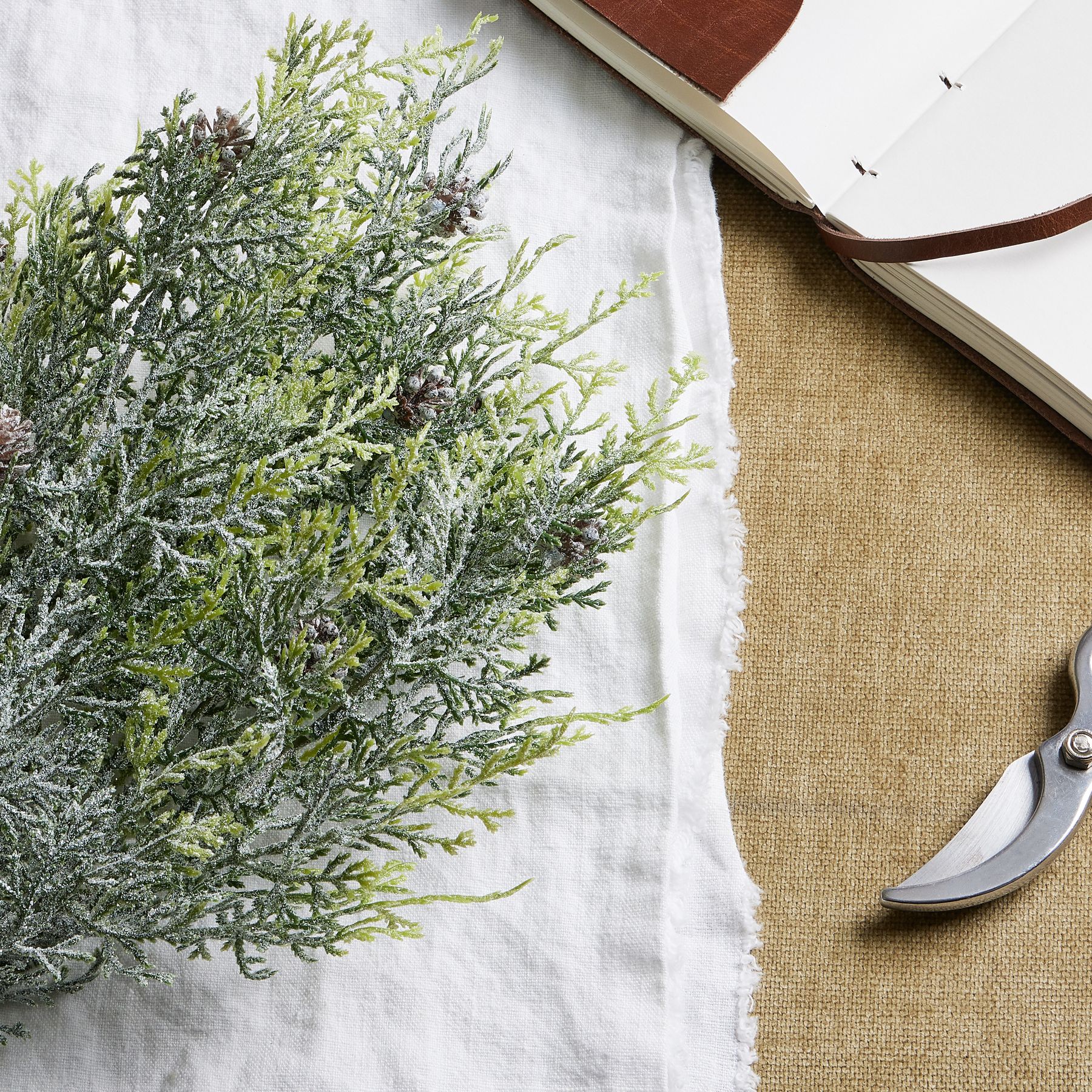 Frosted Pine Spray Stem With Pinecones - Image 2