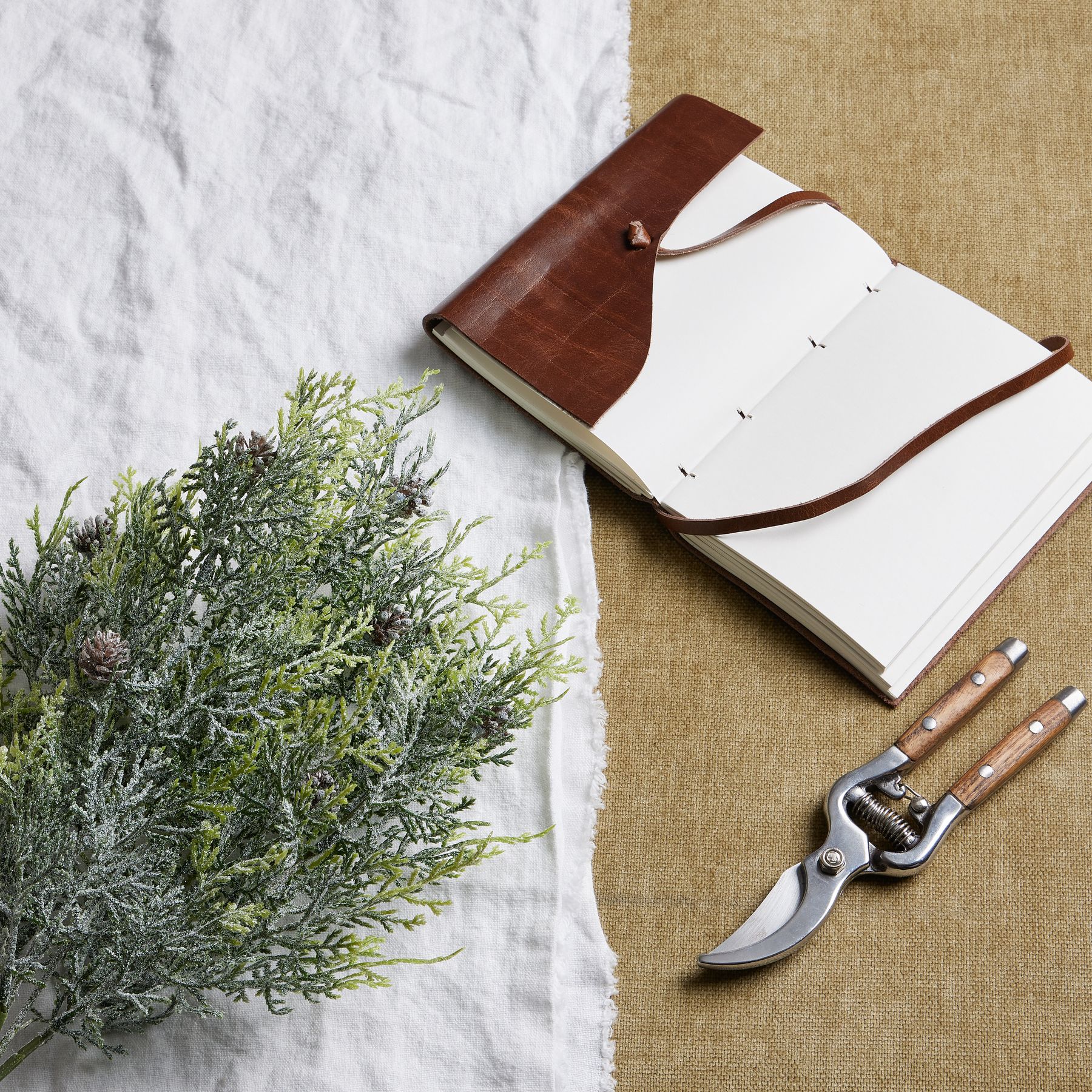 Frosted Pine Spray Stem With Pinecones - Image 1