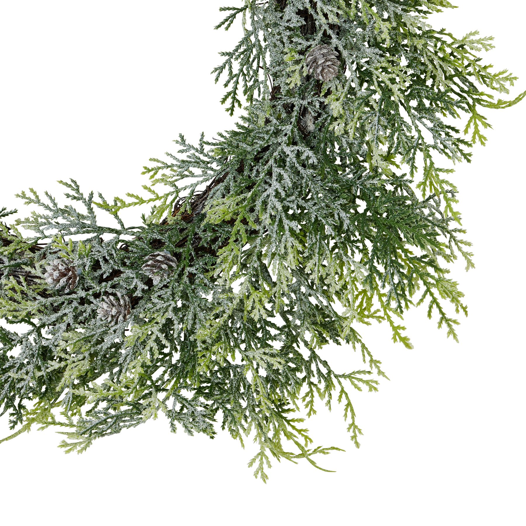 Frosted Pine Wreath With Pinecones - Image 2
