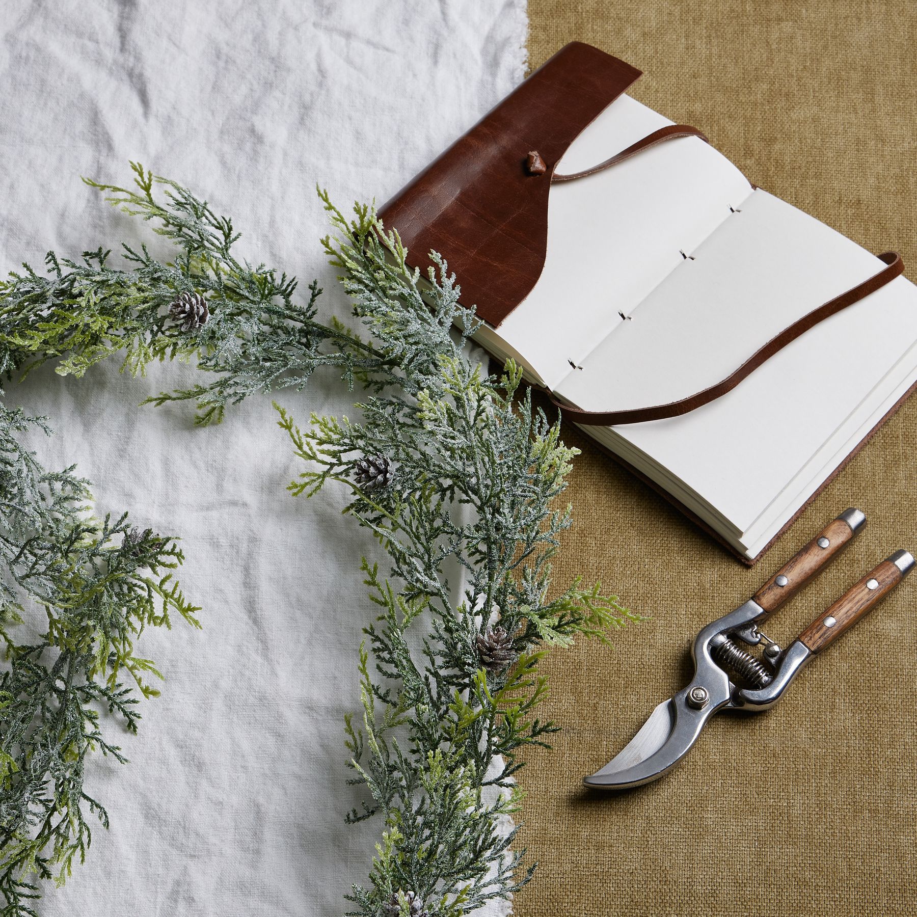 Frosted Pine Garland With Pinecones - Image 5