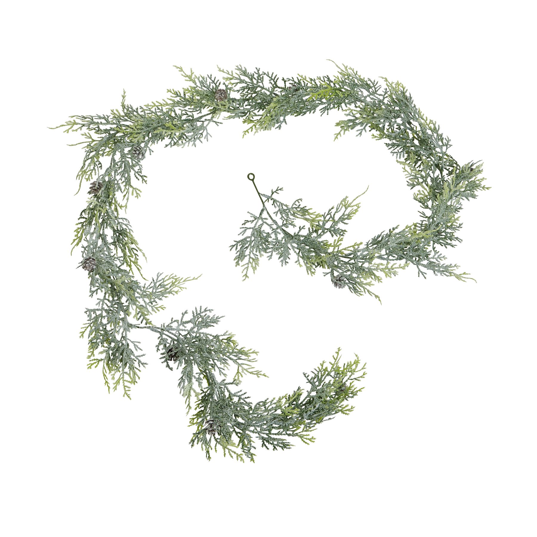 Frosted Pine Garland With Pinecones - Image 1