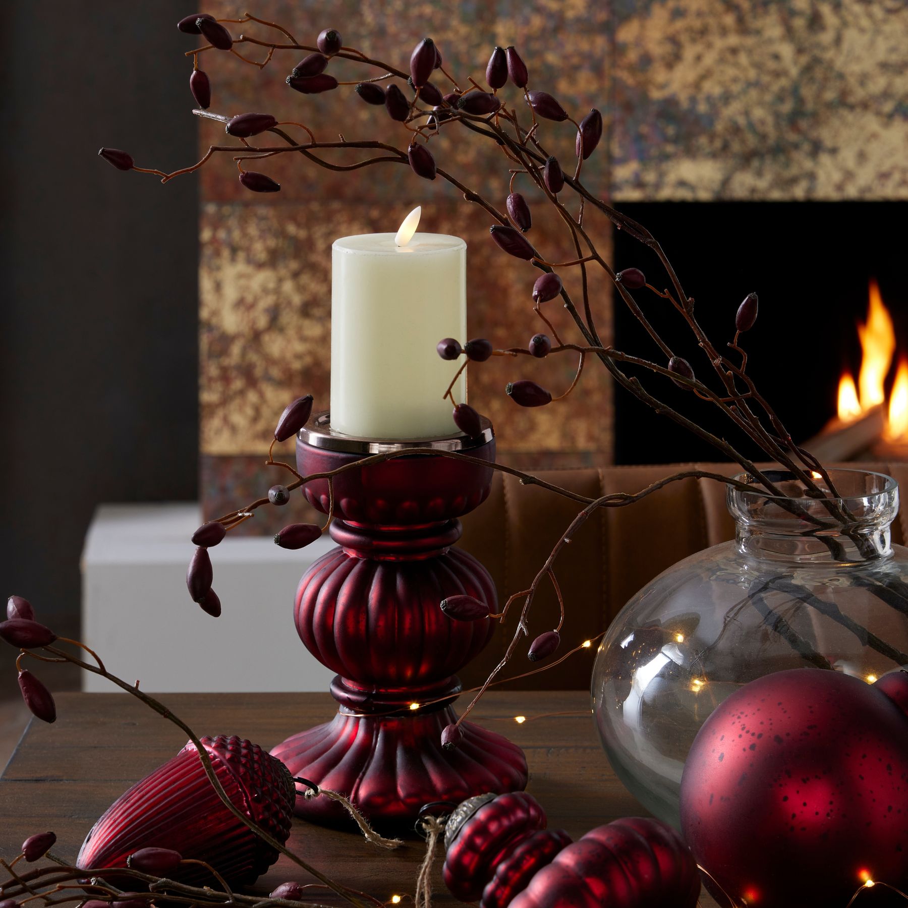 Ruby Red Bonbon Large Candle Holder - Image 3