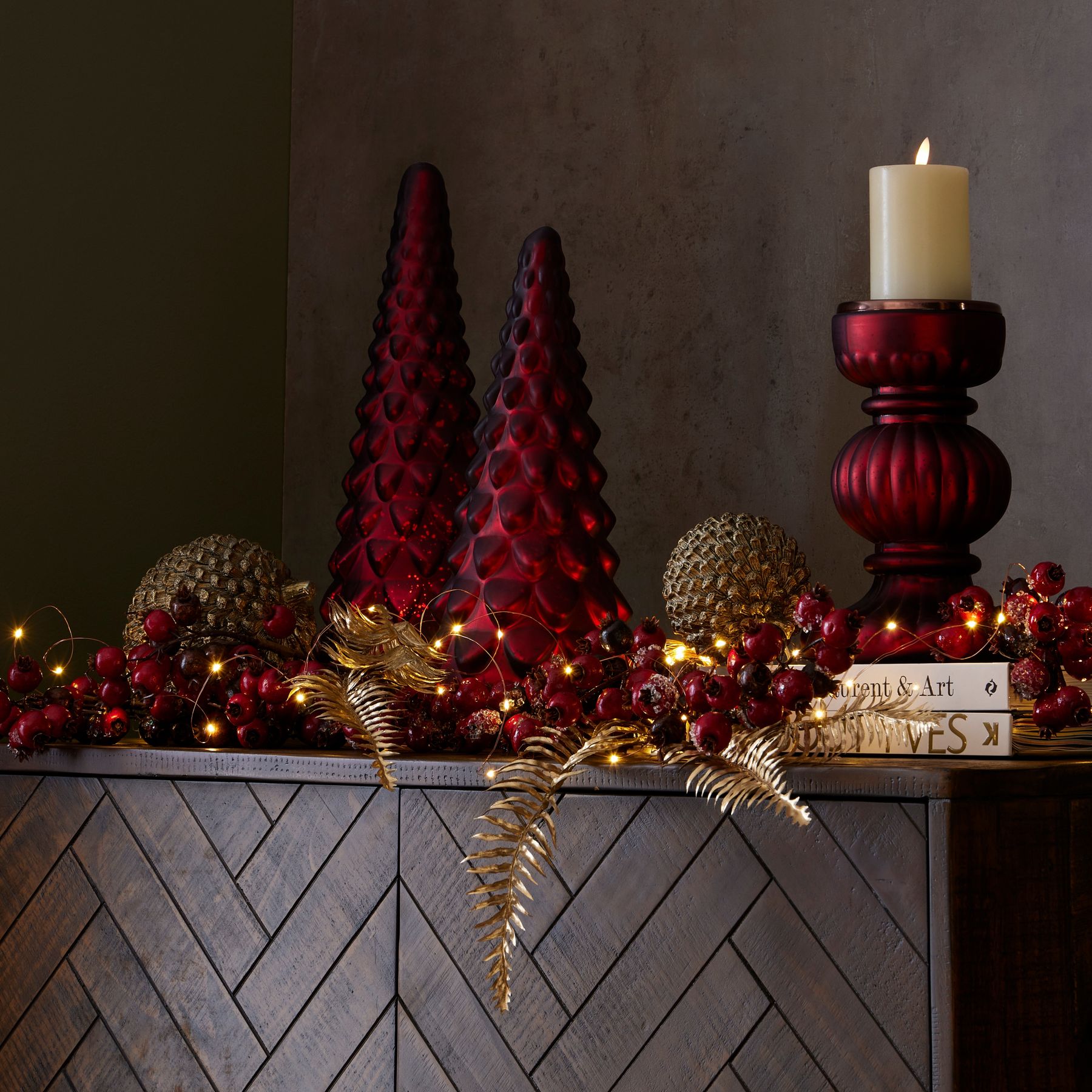 Noel Collection Ruby Red Decorative Tree - Image 3