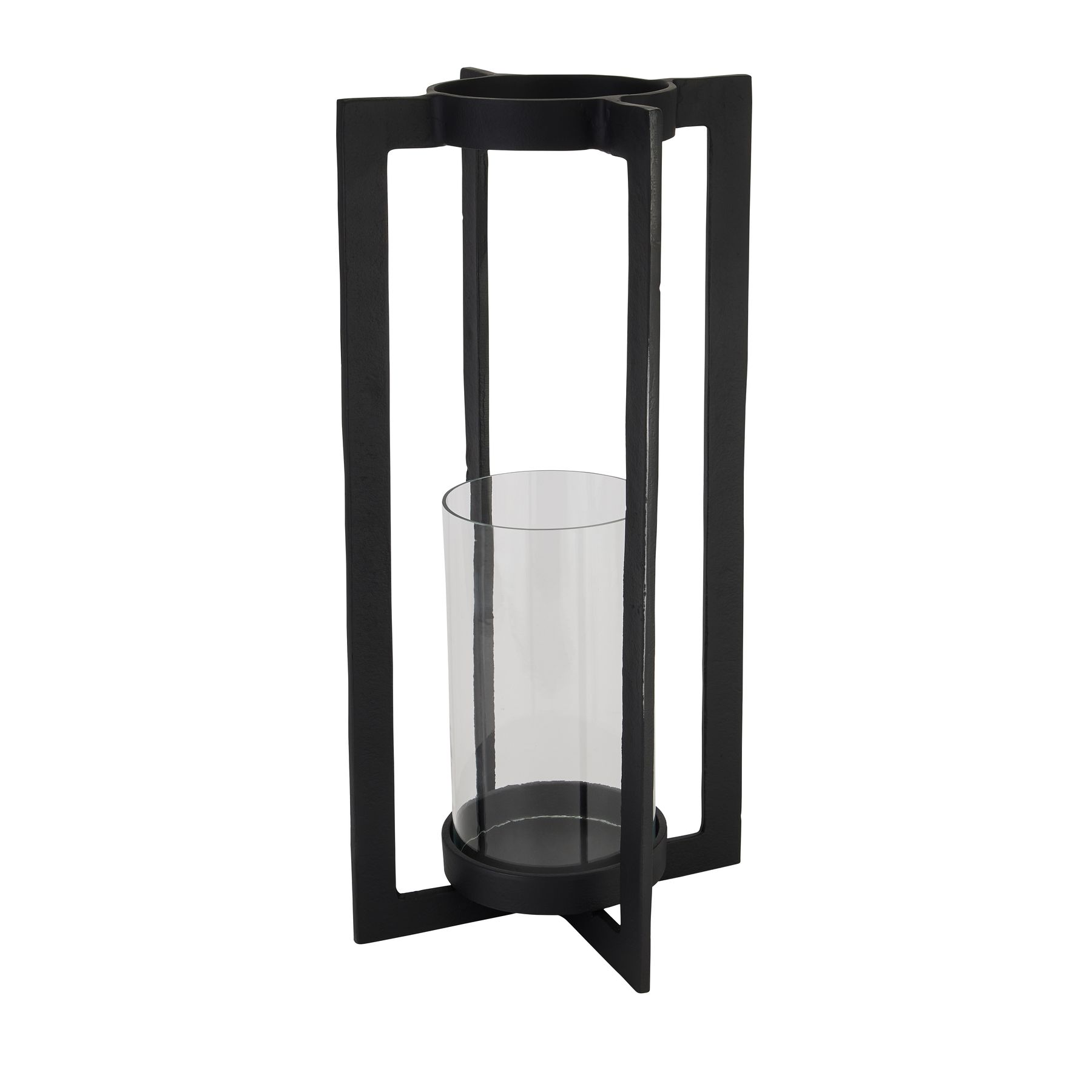 Tall Black Hurricane Lantern - Image 1