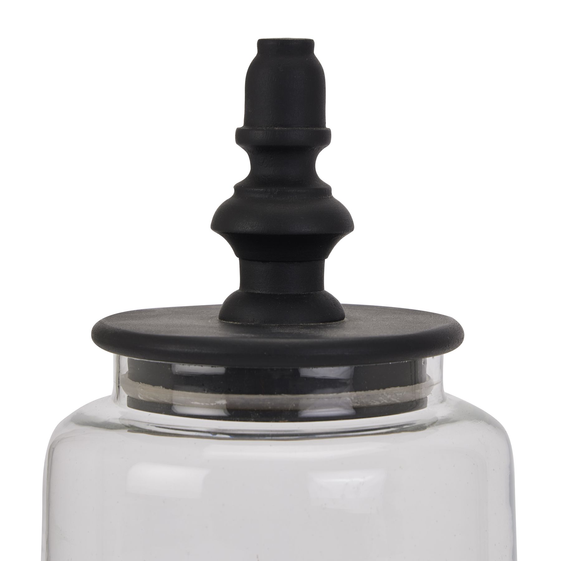Black Finial Tall Glass Canister - Image 2