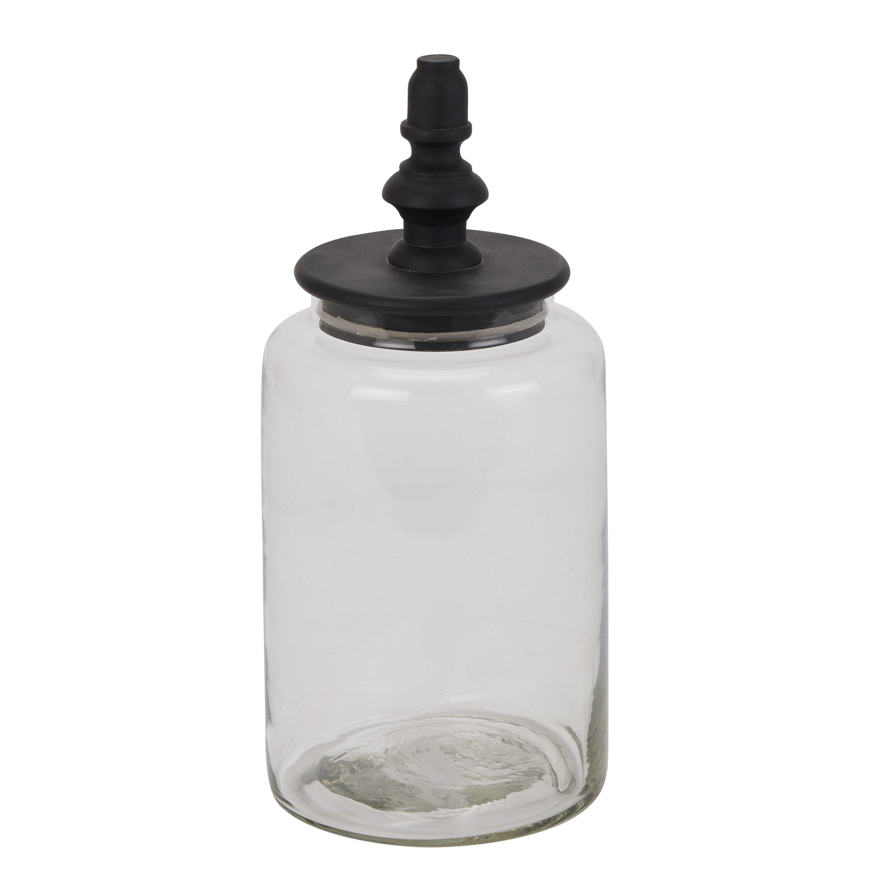 Black Finial Tall Glass Canister - Image 1