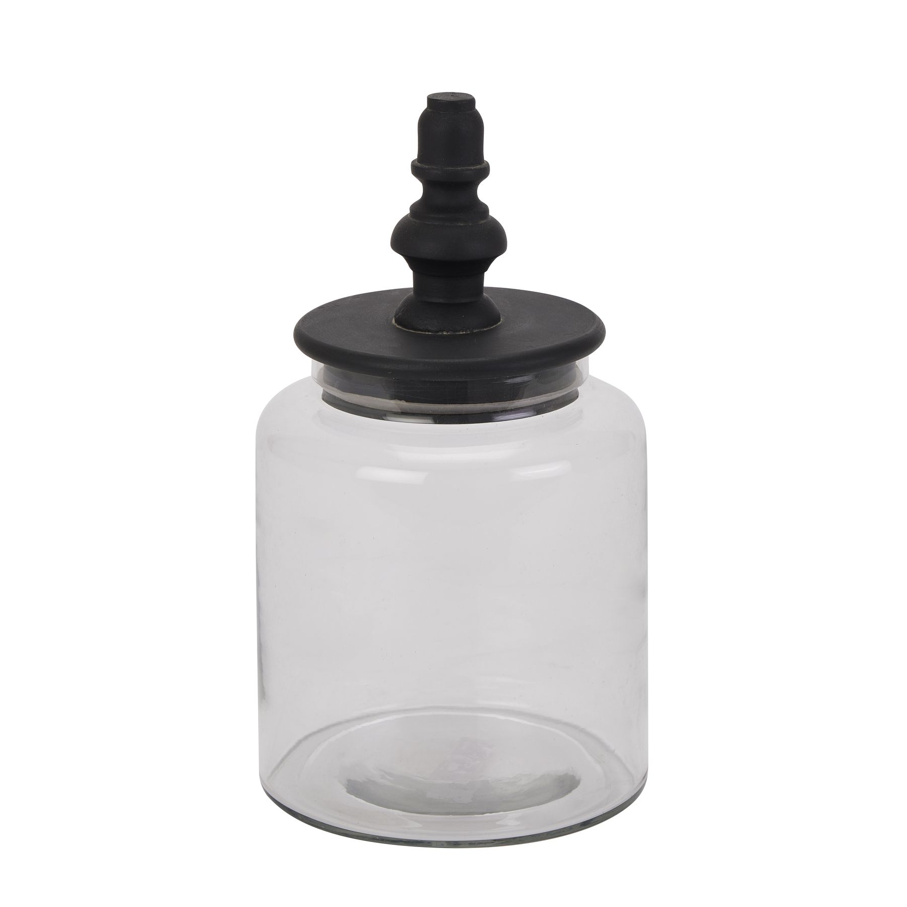 Black Finial Glass Canister - Image 1