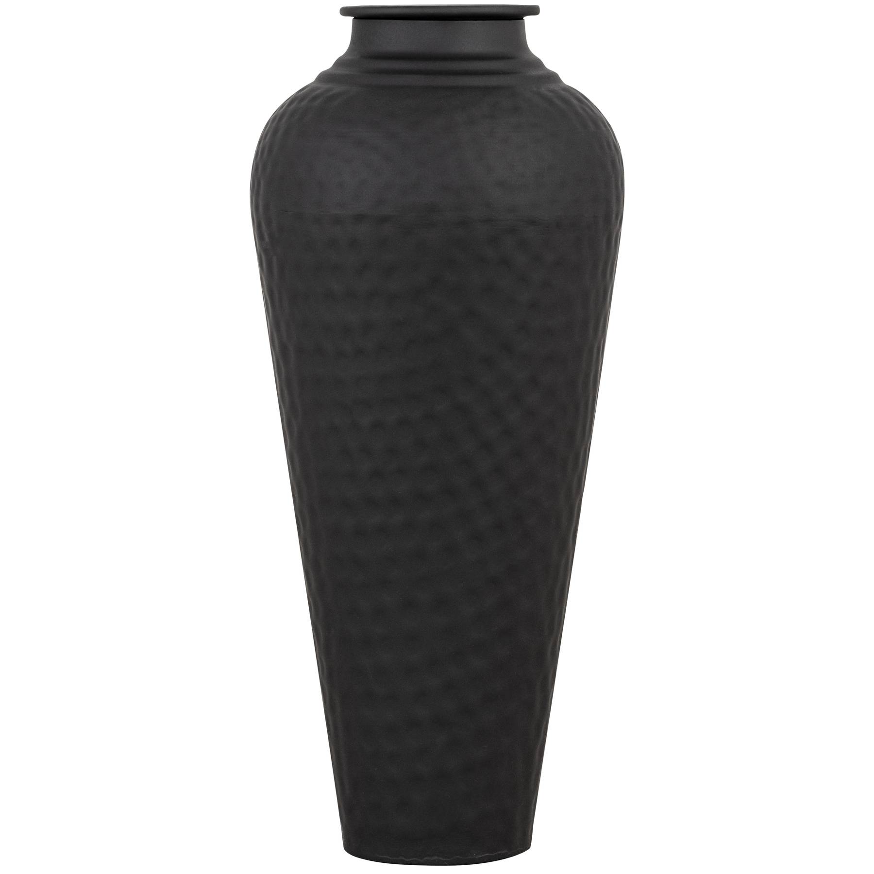 Matt Black Hammered Vase With Lid - Image 3