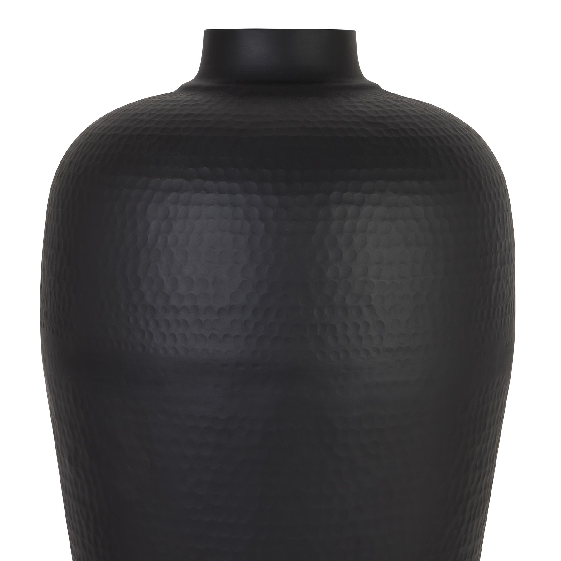Matt Black Medium Hammered Vase Without Lid - Image 2