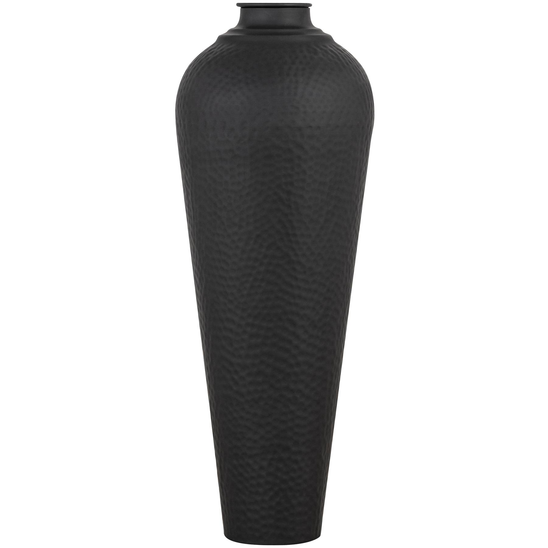 Matt Black Medium Hammered Vase Without Lid - Image 1