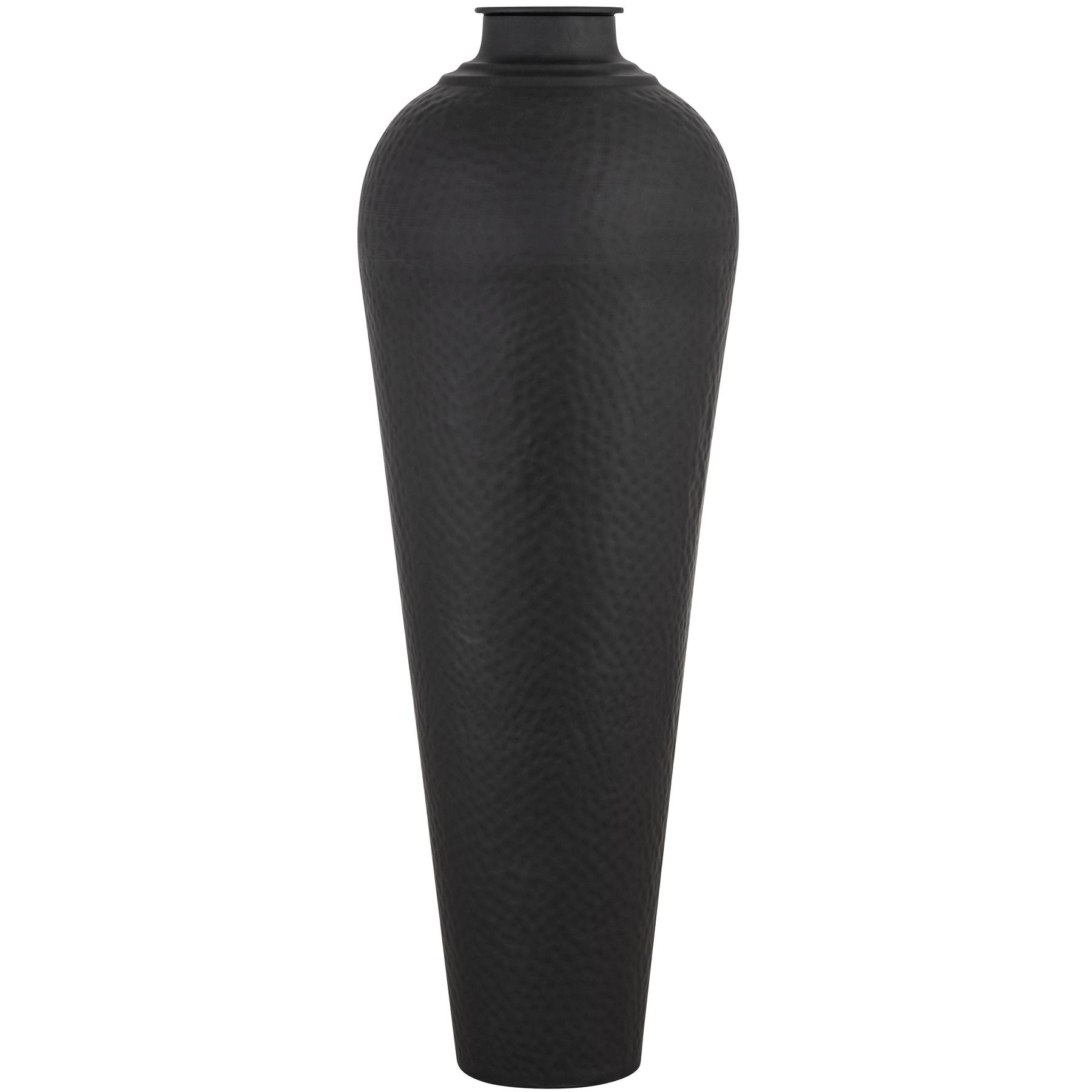 Matt Black Large Hammered Vase With Lid - Image 3