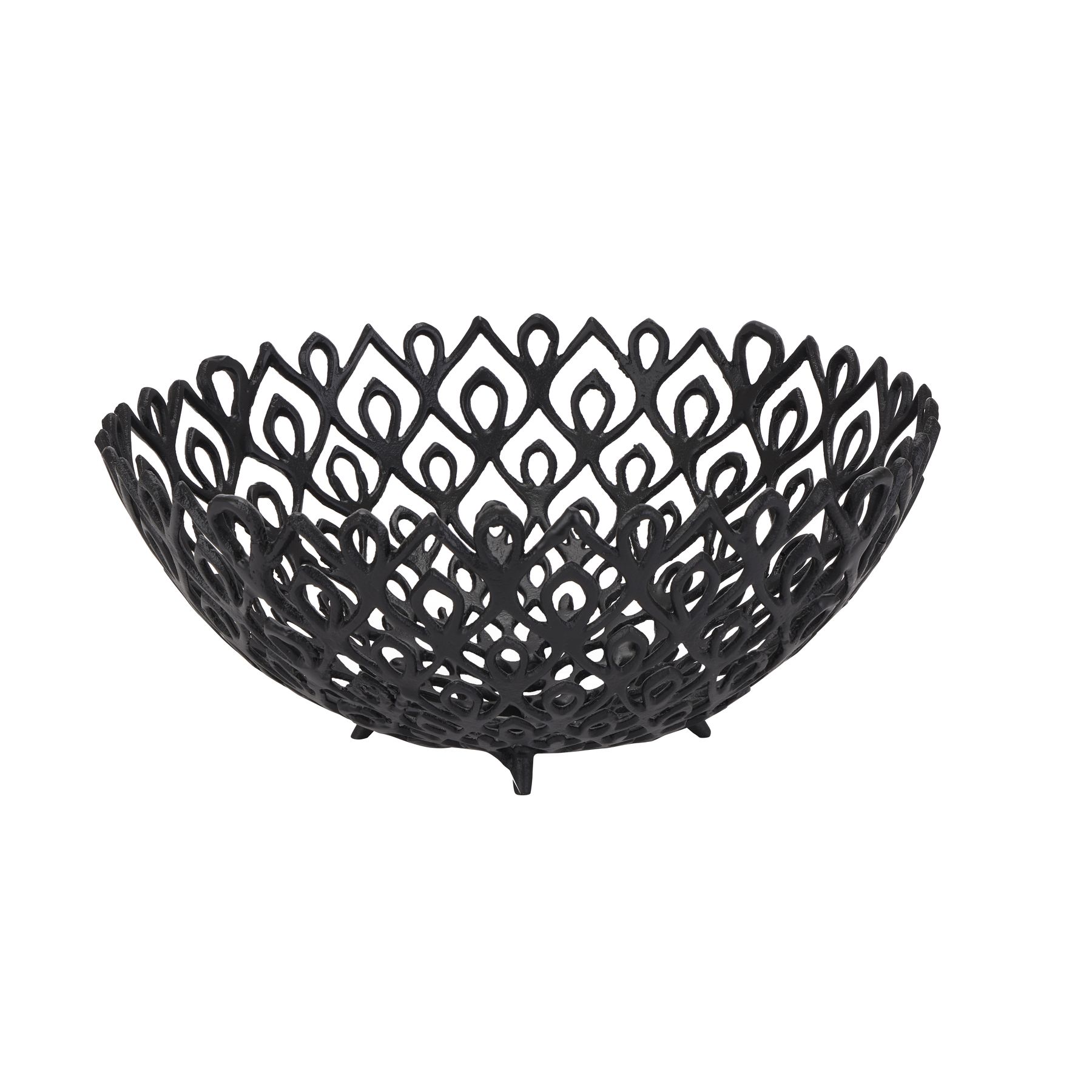 Black Cast Large Lattice Bowl - Image 1