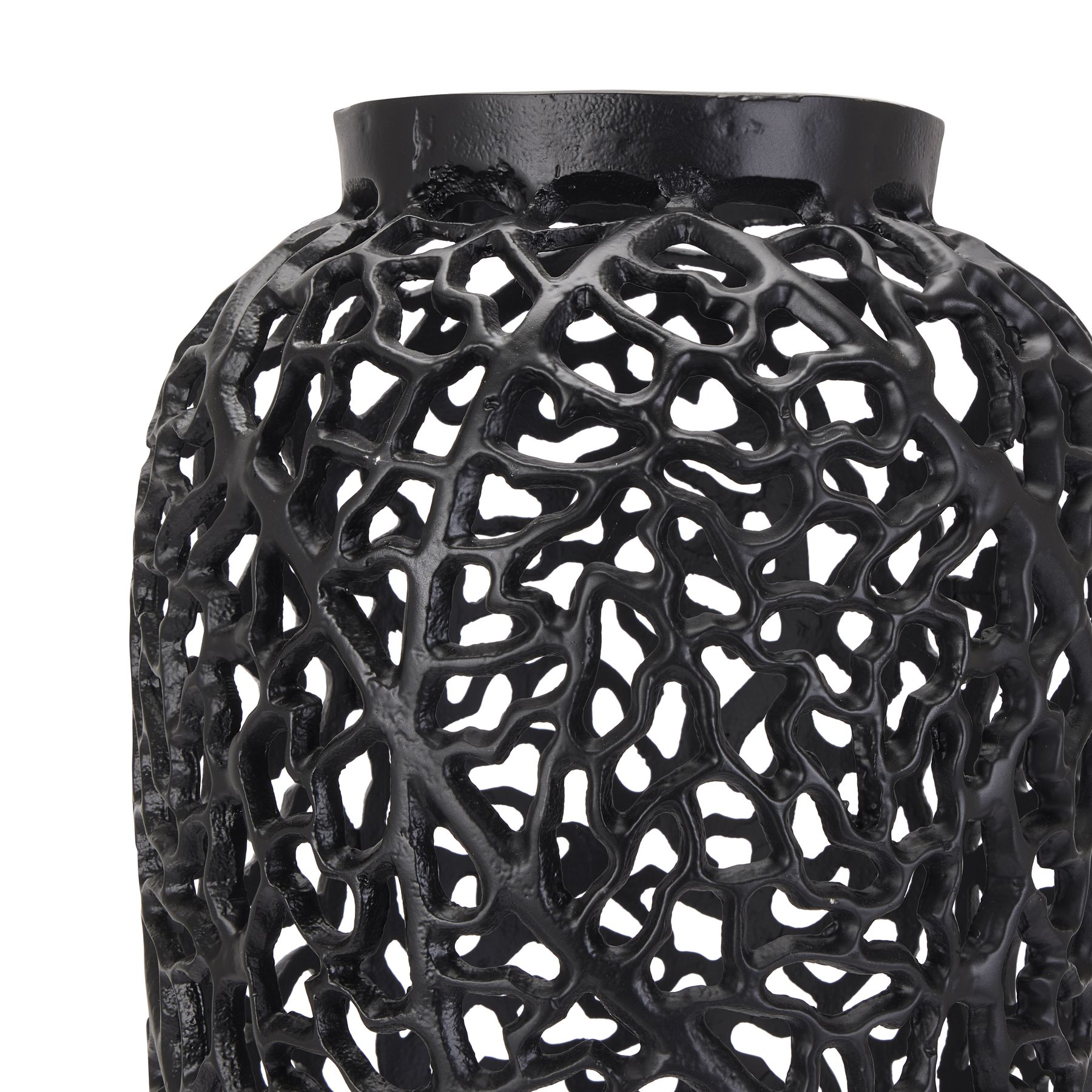 Black Cast Lattice Vase - Image 2