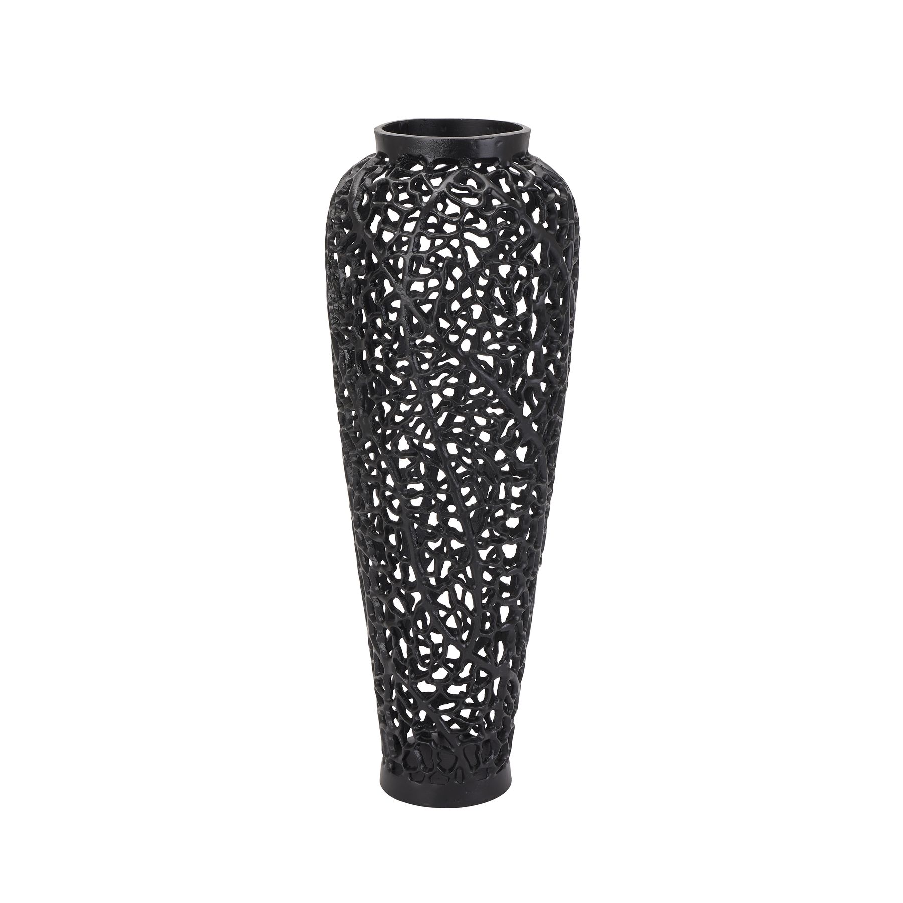 Black Cast Lattice Vase - Image 1