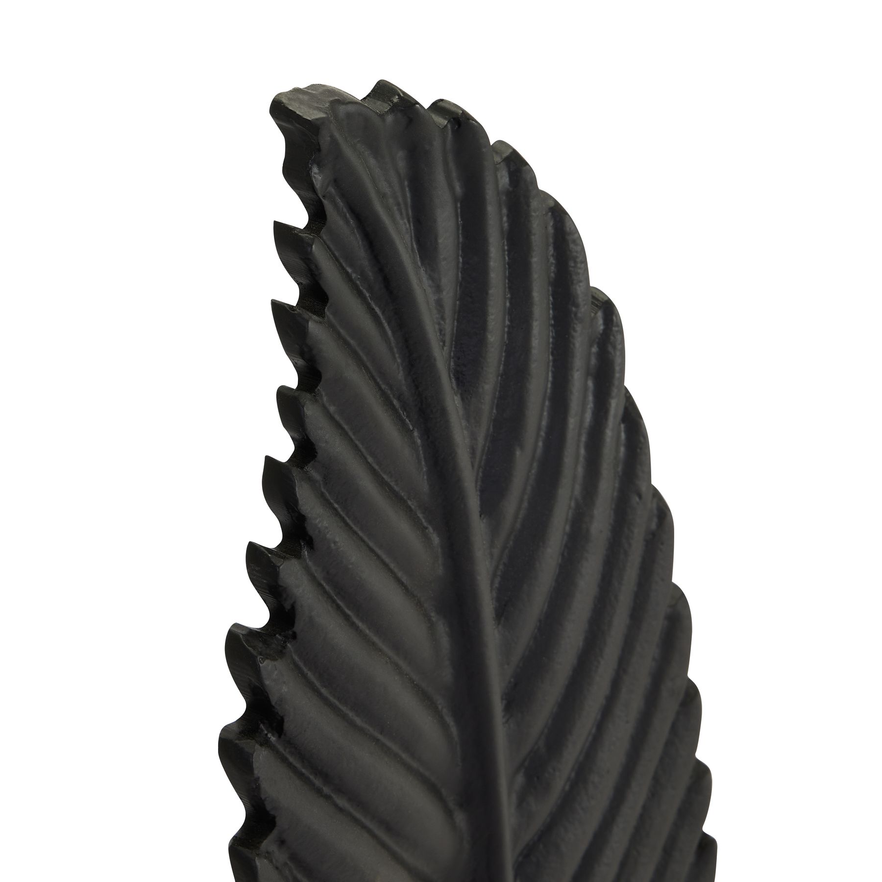 Black Cast Leaf Ornament - Image 2