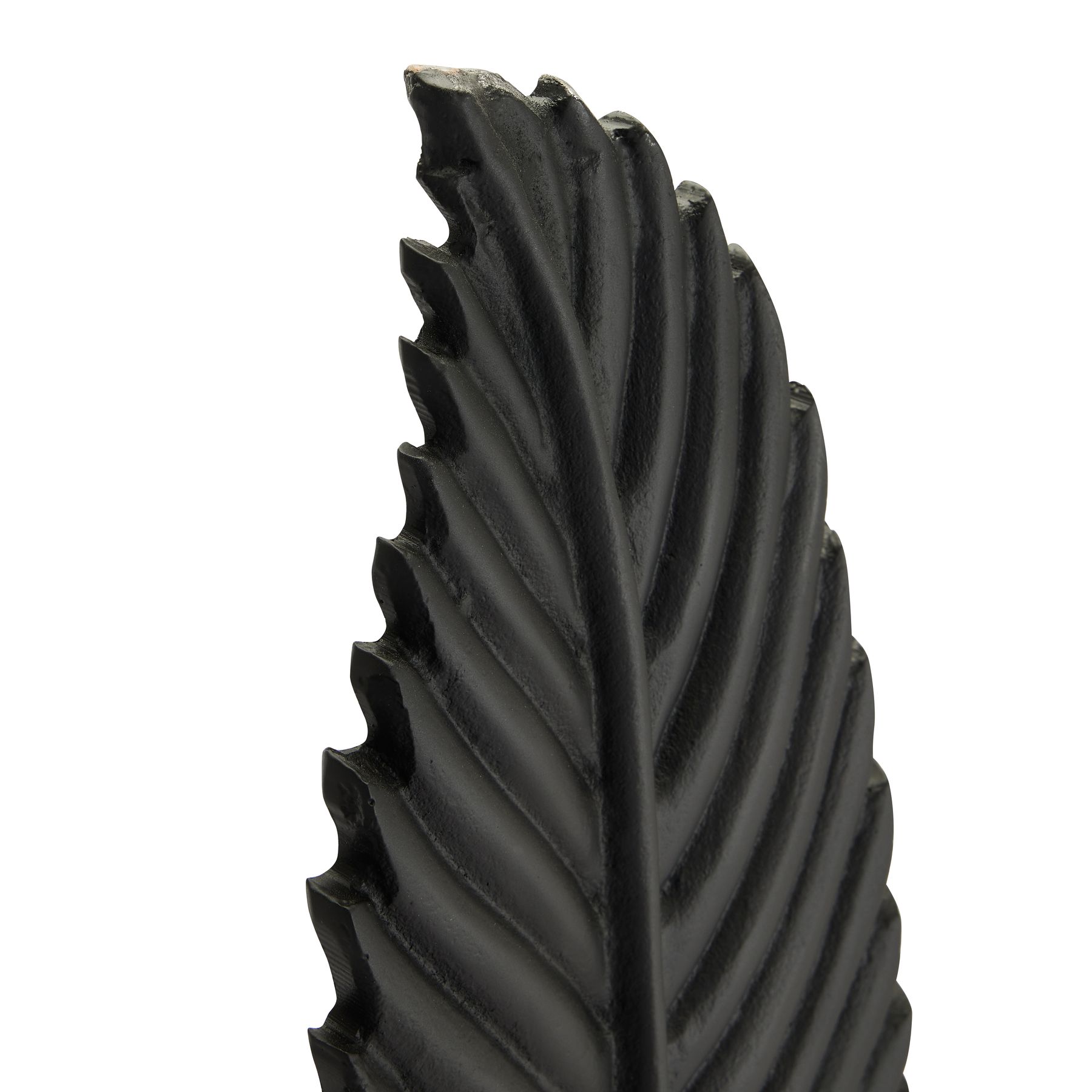 Black Cast Large Leaf Ornament - Image 2