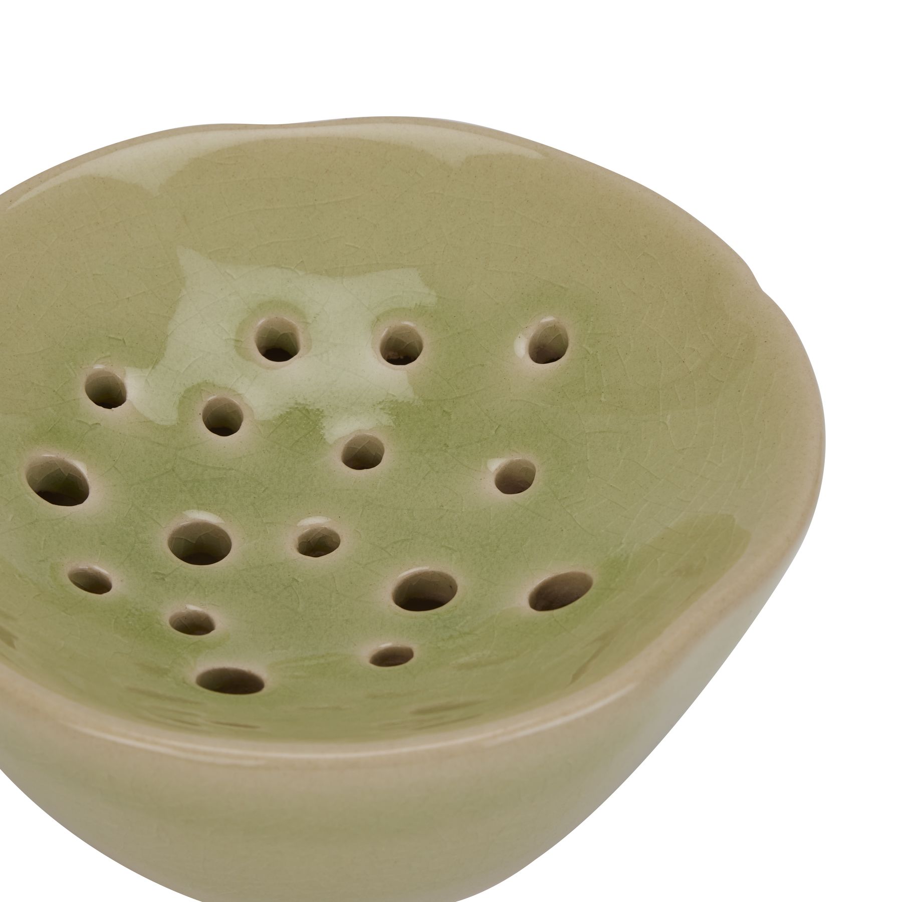 Light Green Ceramic Flower Frog - Image 3