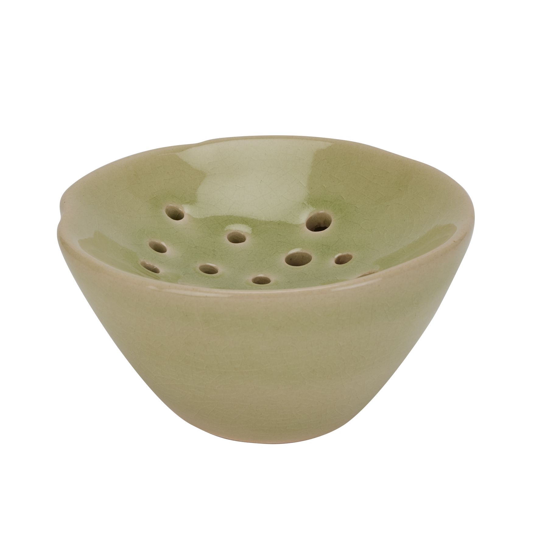 Light Green Ceramic Flower Frog - Image 1