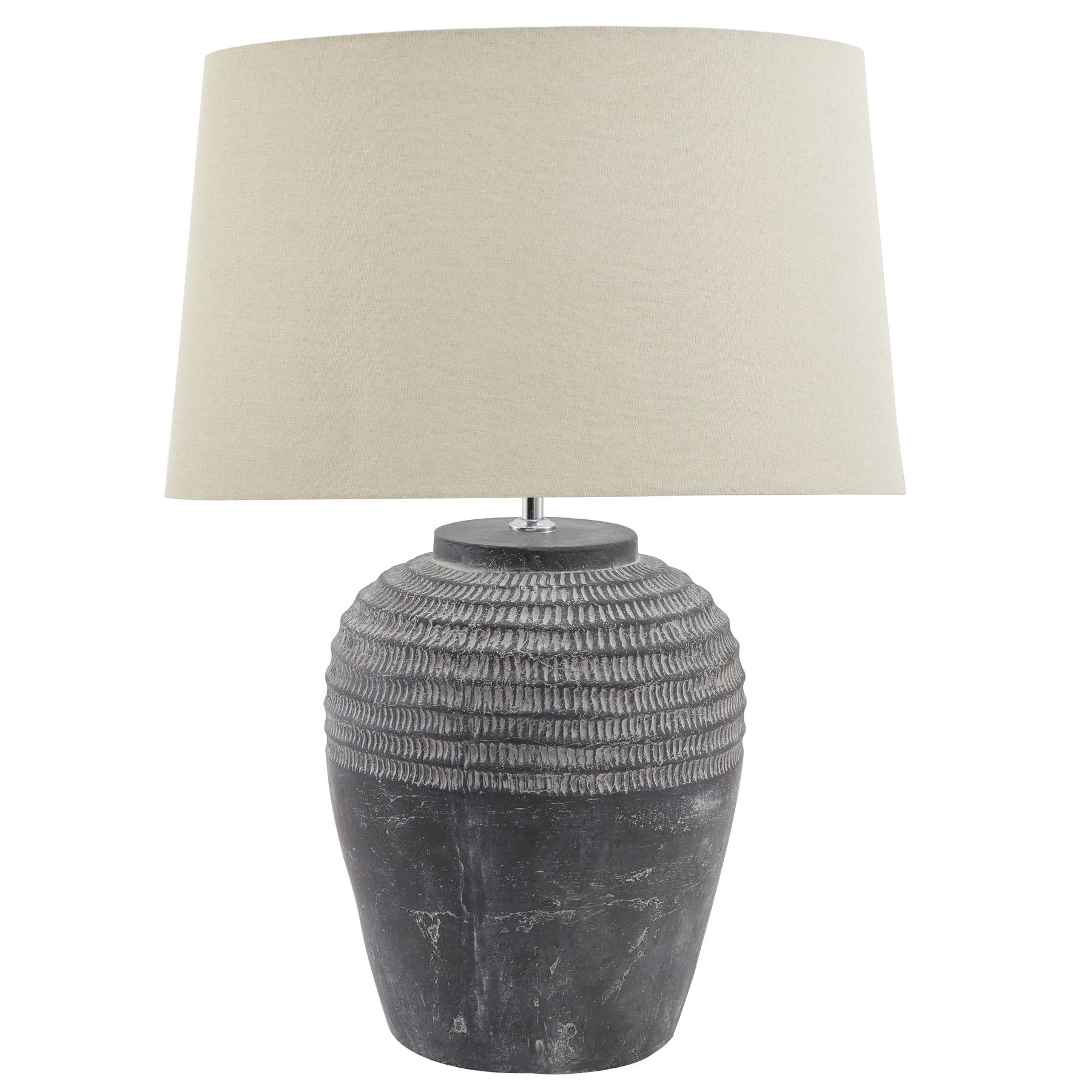 Amalfi Grey Stone Carved Lamp - Image 1