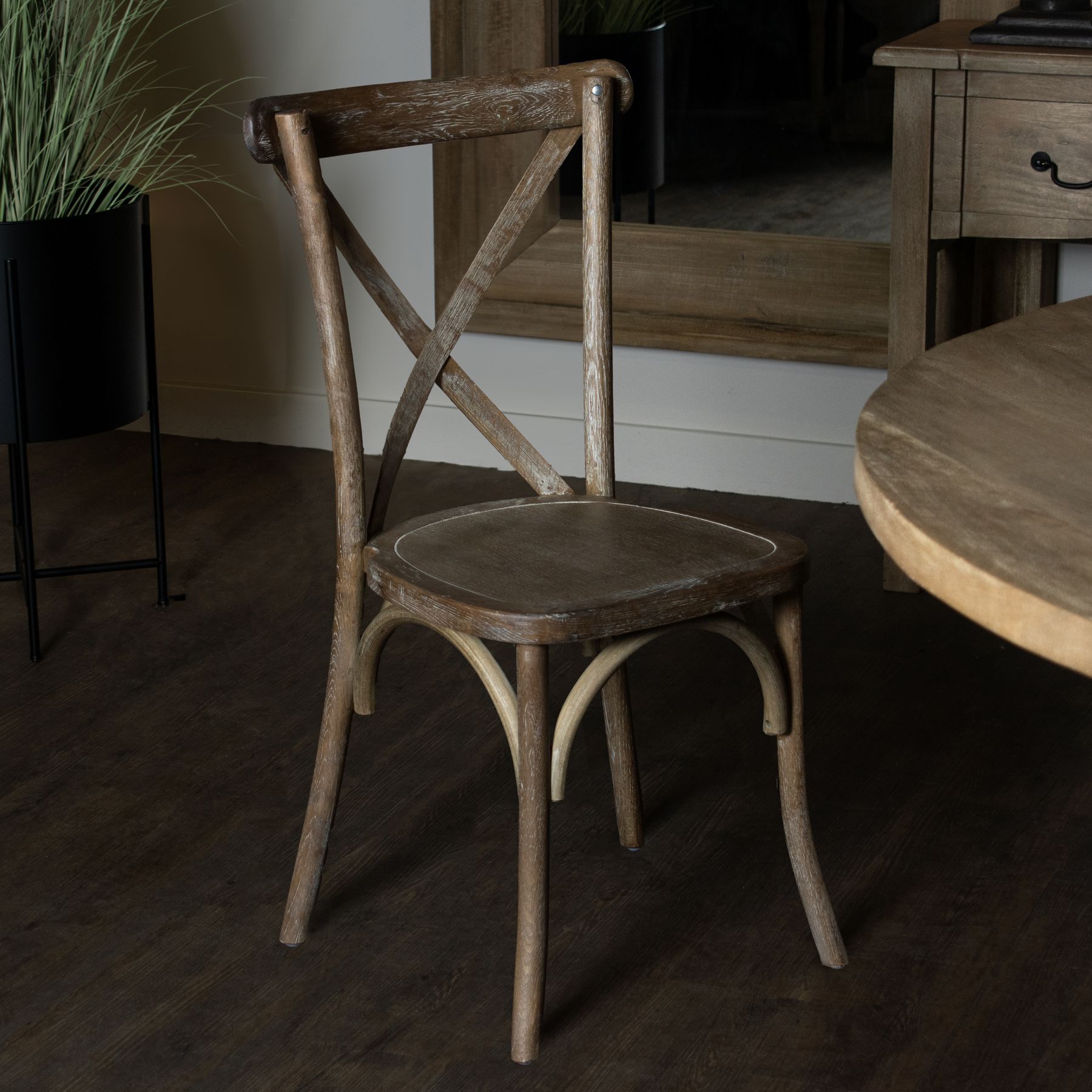 Light Oak Cross Back Dining Chair - Image 5