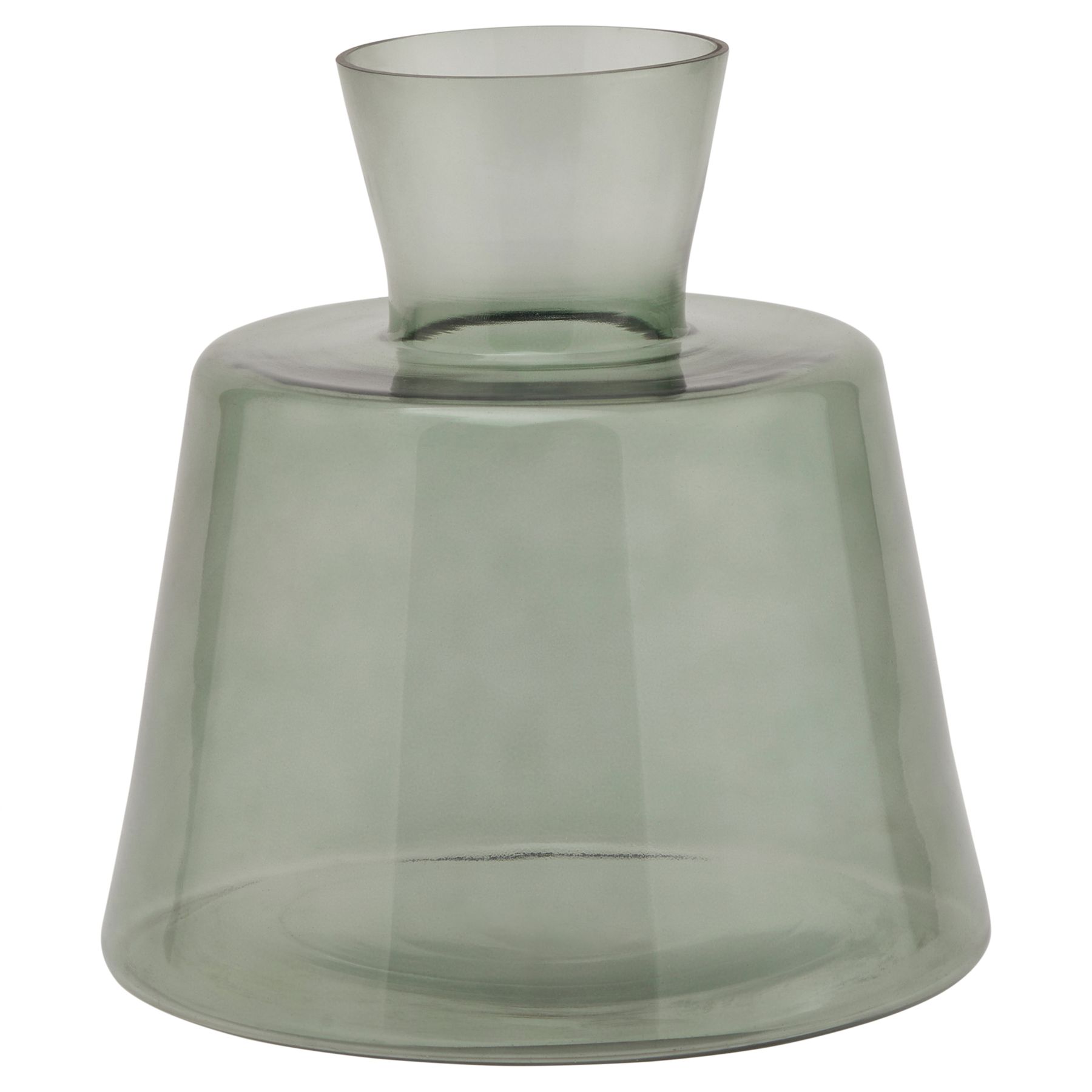 Smoked Sage Glass Ellipse Vase - Image 1