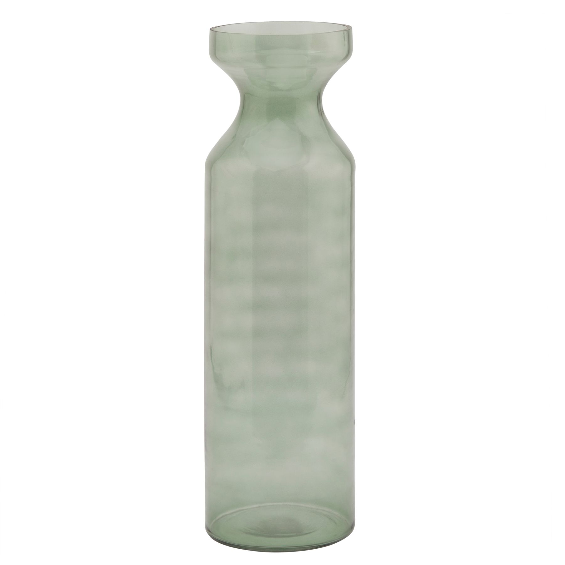 Smoked Sage Glass  Fluted Vase - Image 1