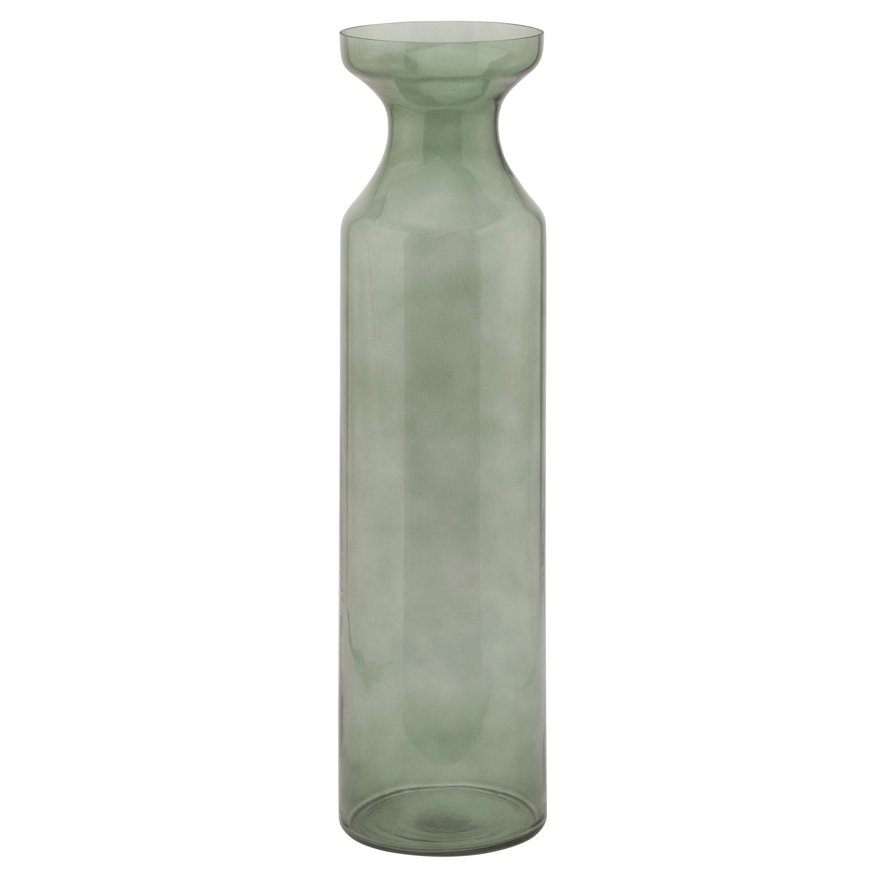 Smoked Sage Glass Tall Fluted Vase - Image 1