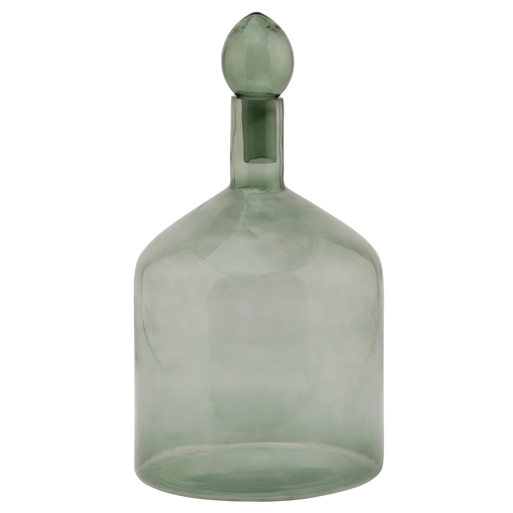 Smoked Sage Glass Bottle With Stopper - Image 1