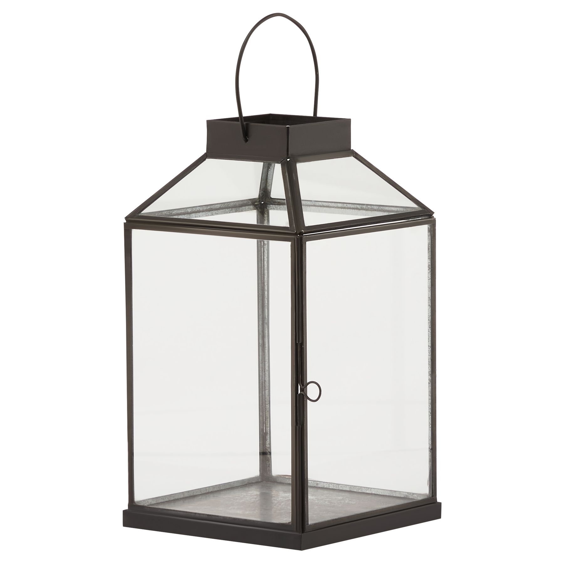 Glass Top Small Black Lantern - Image 1