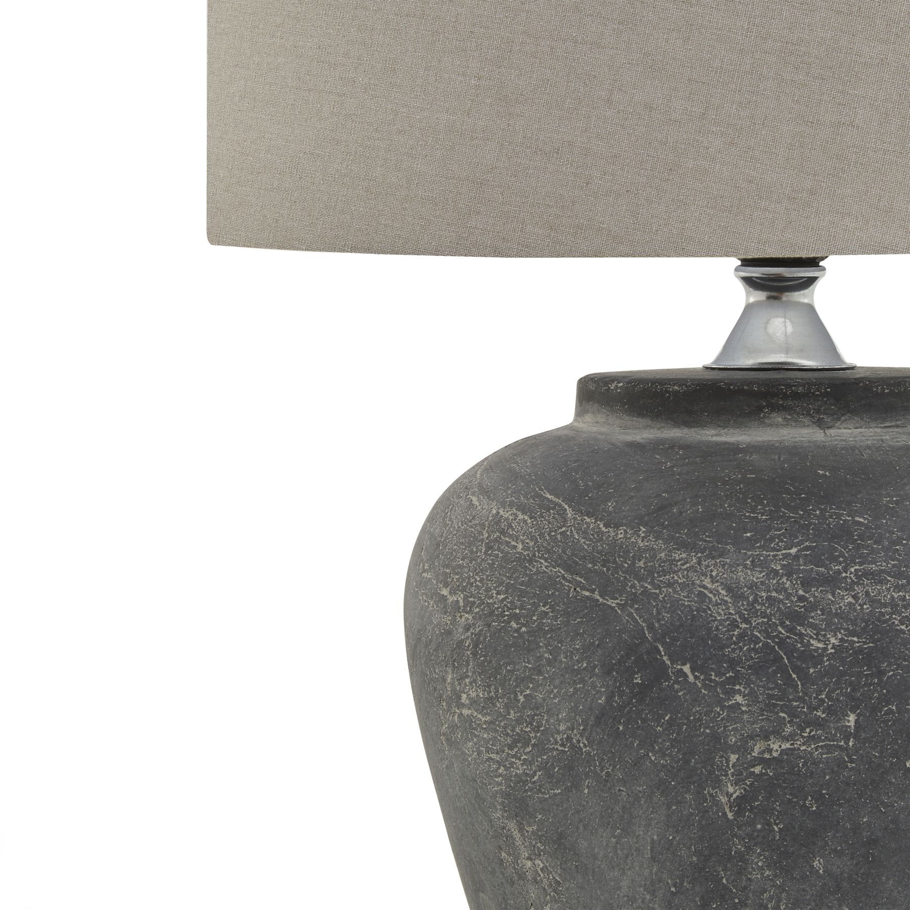 Amalfi Grey Table Lamp With Linen Shade - Image 2