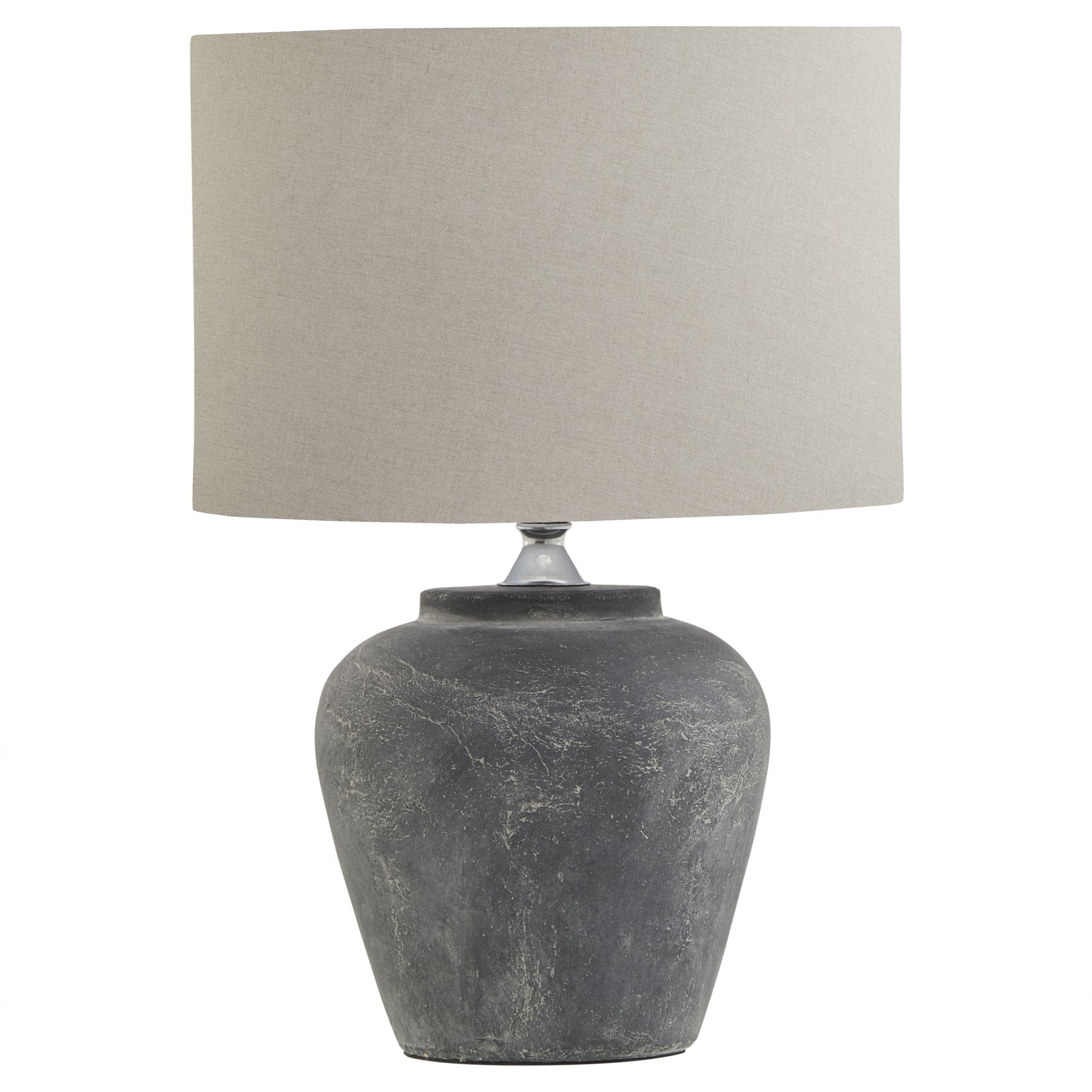 Amalfi Grey Table Lamp With Linen Shade - Image 1