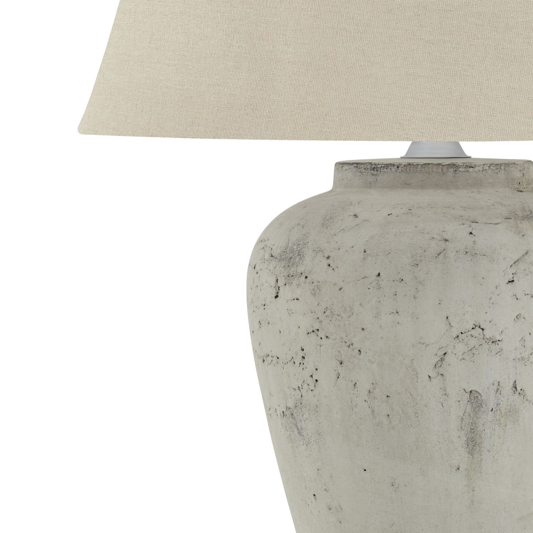 Darcy Antique White Table Lamp With Linen Shade - Image 2