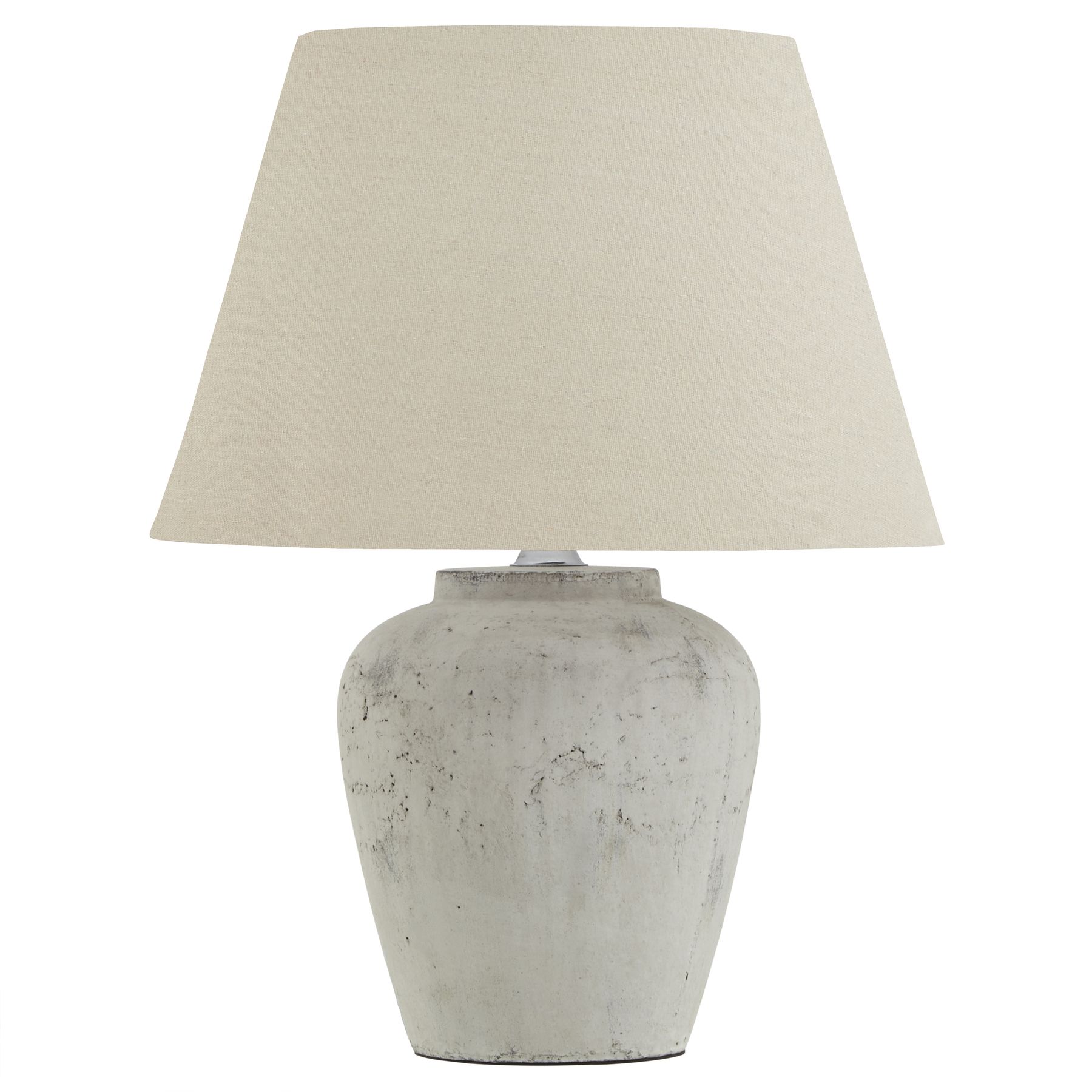 Darcy Antique White Table Lamp With Linen Shade - Image 1