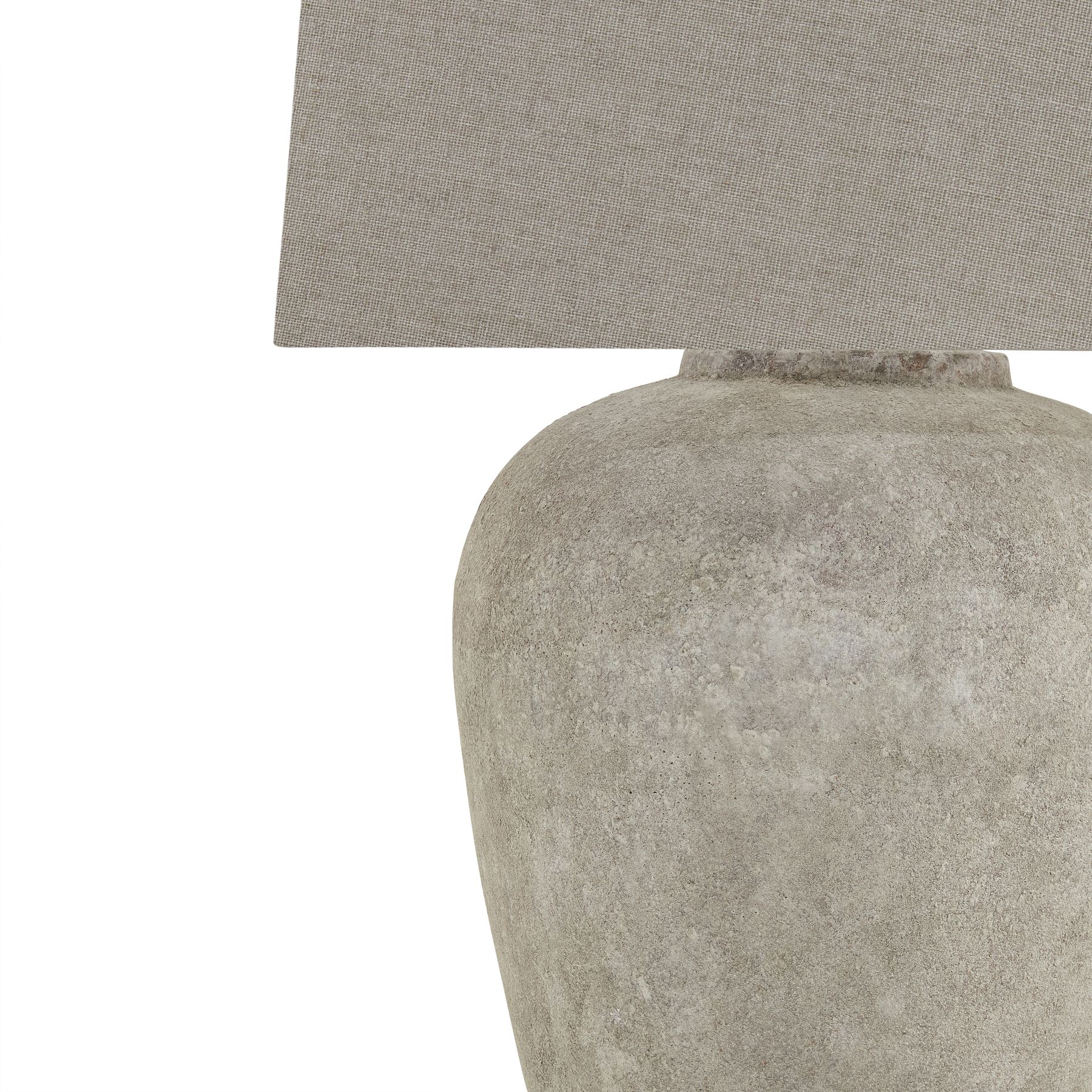 Athena Aged Stone Tall Table Lamp With Linen Shade - Image 2