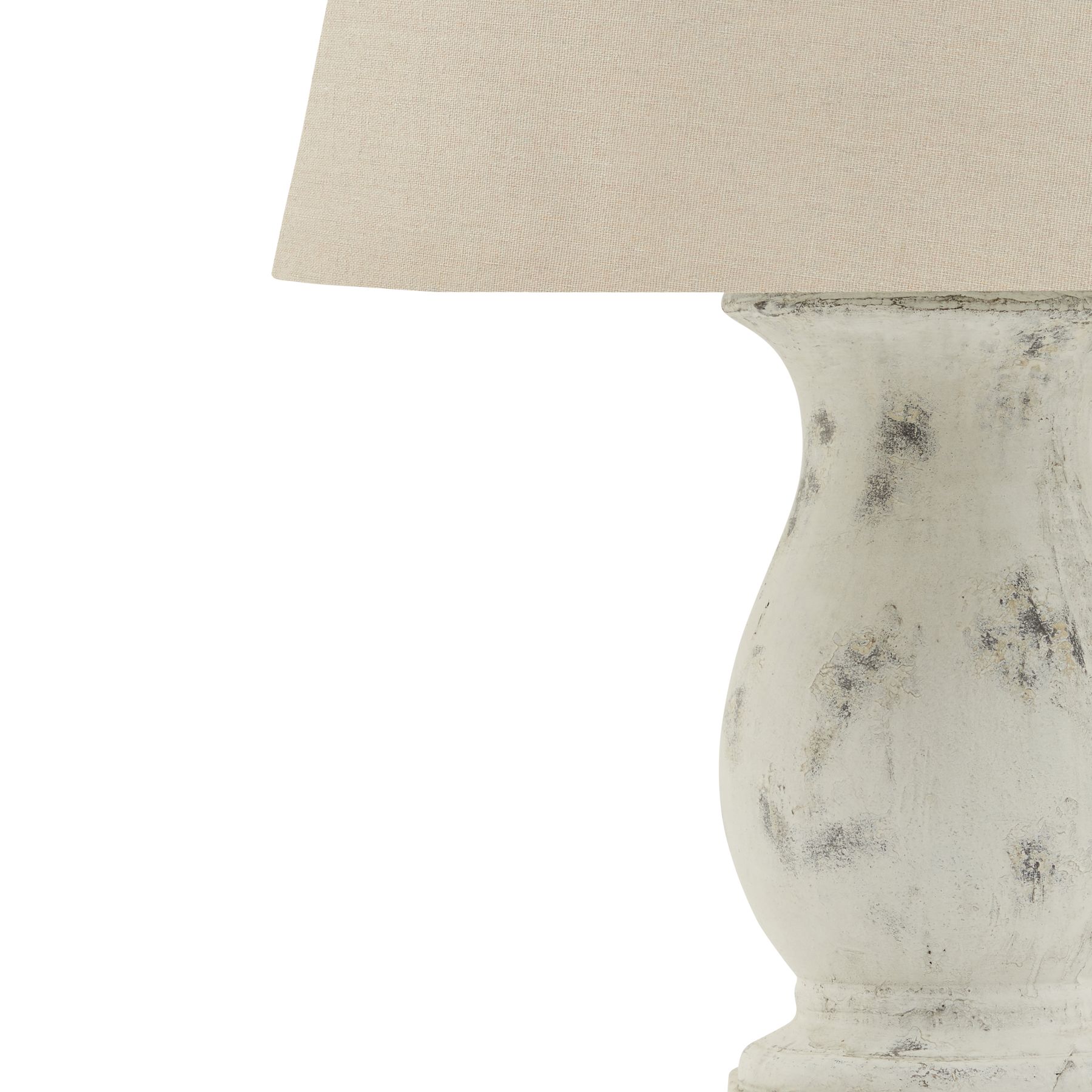 Darcy Antique White Pillar Table Lamp With Linen Shade - Image 2