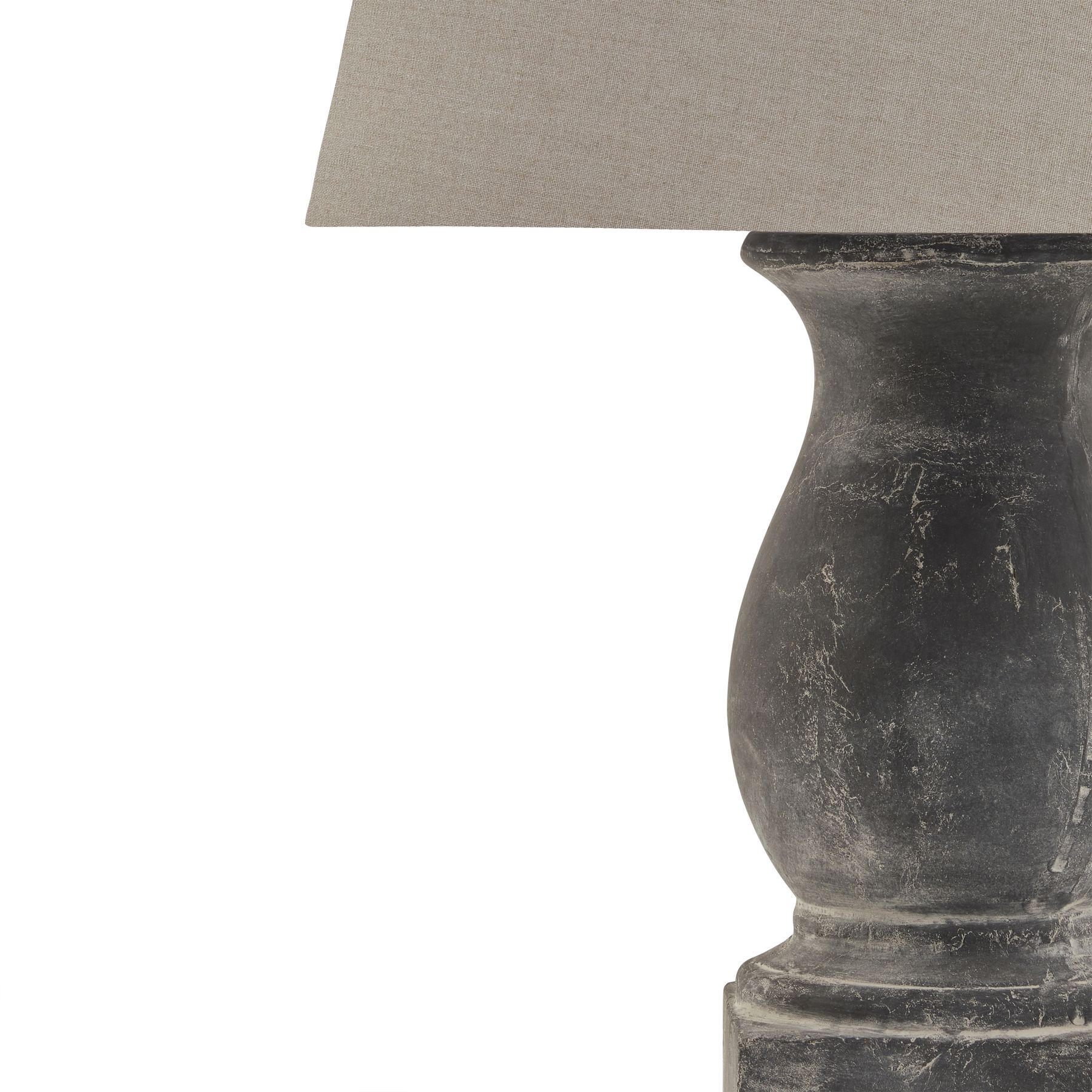 Amalfi Grey Pillar Table Lamp With Linen Shade - Image 2