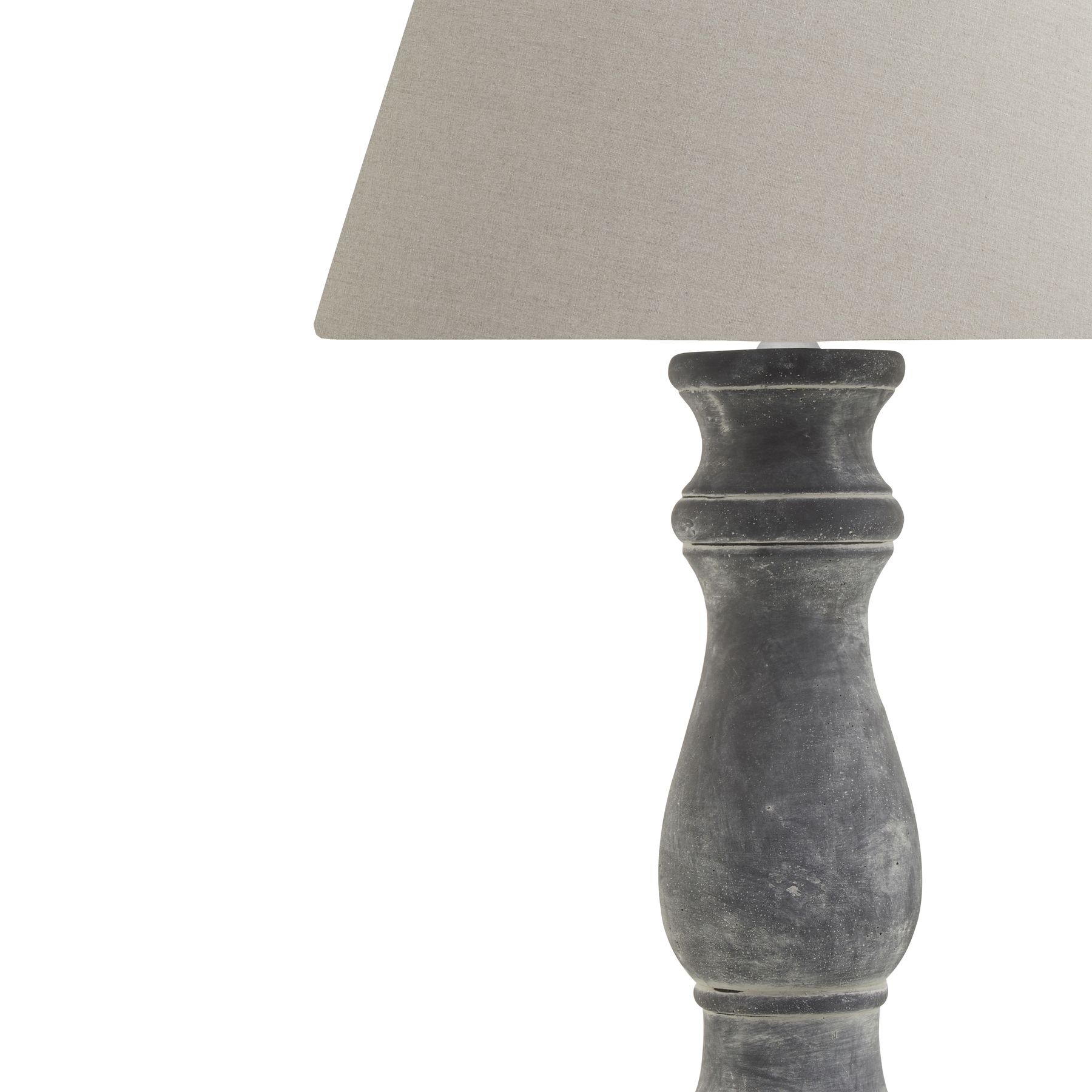 Amalfi Grey Candlestick Table Lamp With Linen Shade - Image 2