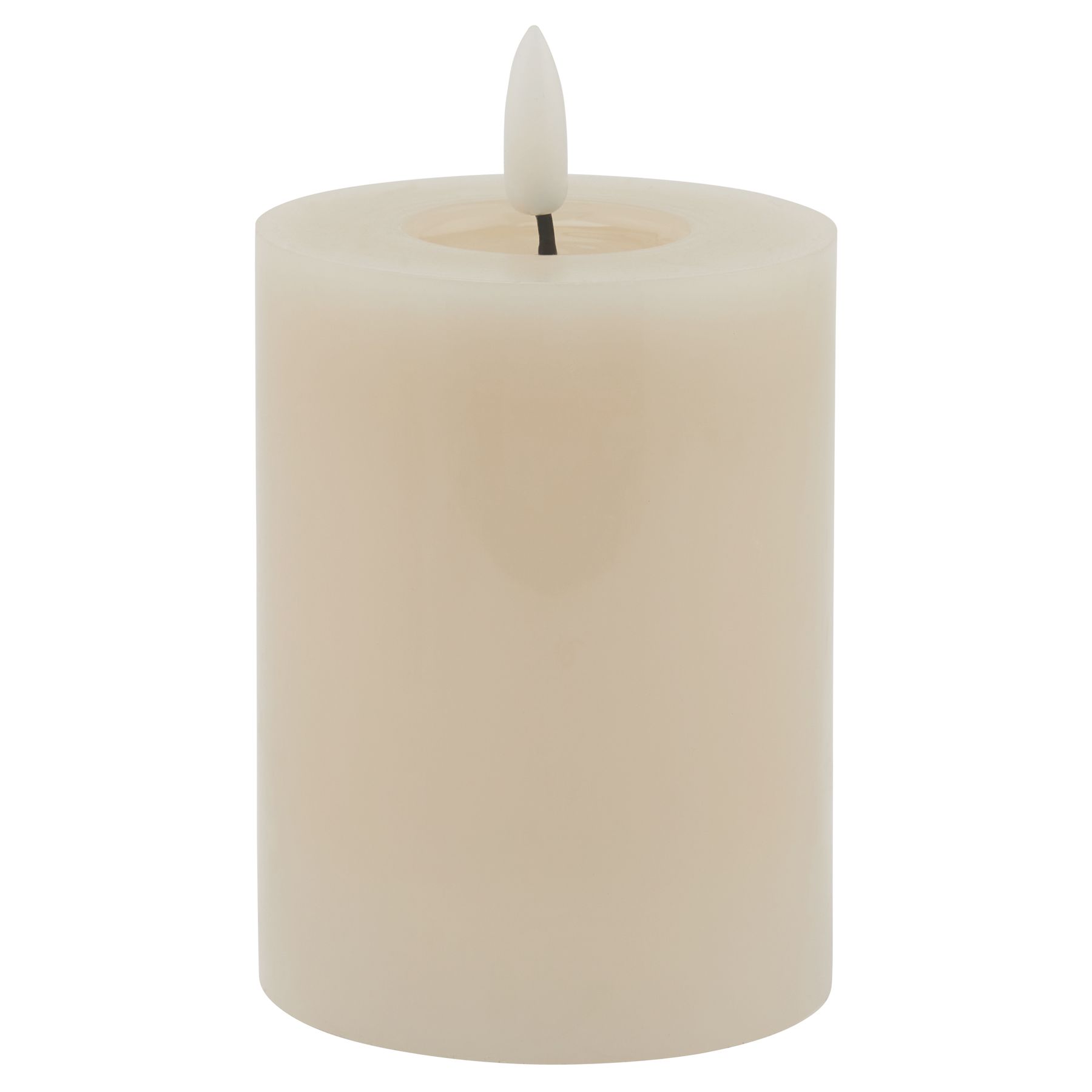 Luxe Collection Melt Effect 3x4 Taupe LED Wax Candle - Image 1