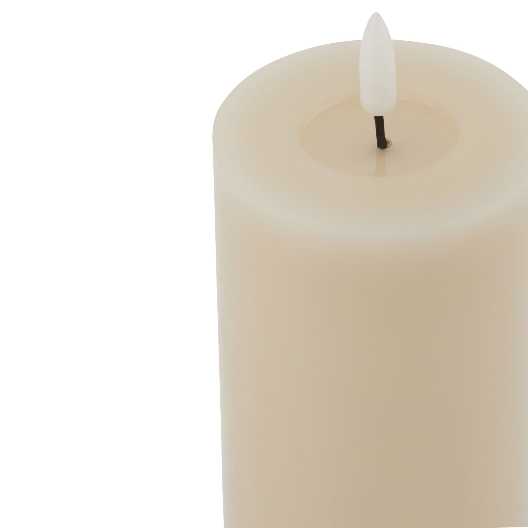 Luxe Collection Melt Effect 3x6 Taupe LED Wax Candle - Image 2