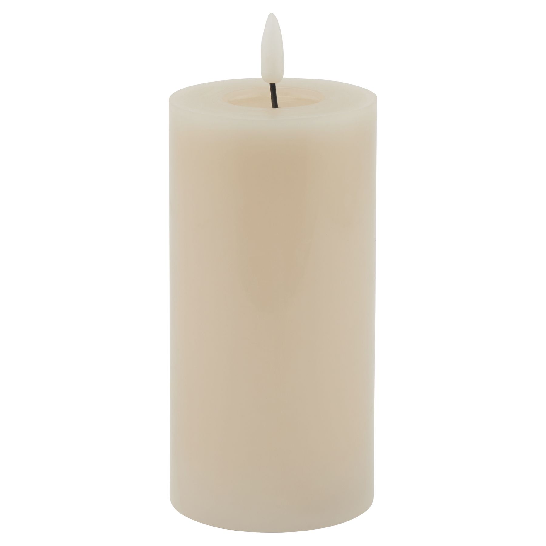Luxe Collection Melt Effect 3x6 Taupe LED Wax Candle - Image 1