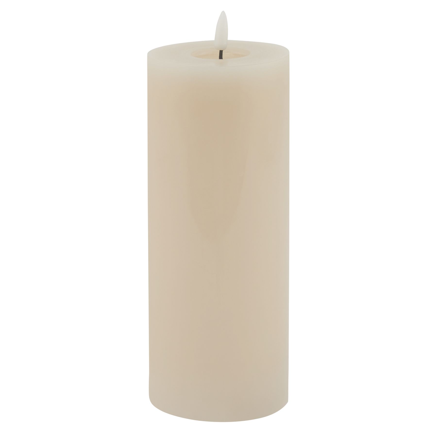 Luxe Collection Melt Effect 3.5x9 Taupe LED Wax Candle - Image 1
