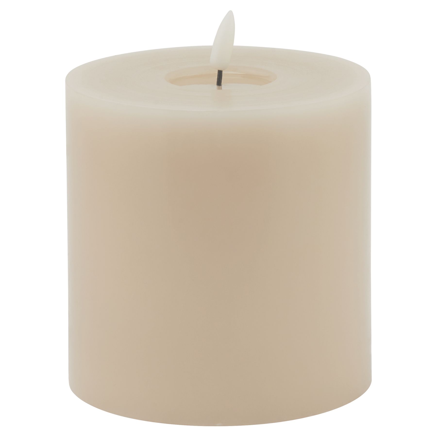 Luxe Collection Melt Effect 5x5 Taupe LED Wax Candle - Image 1